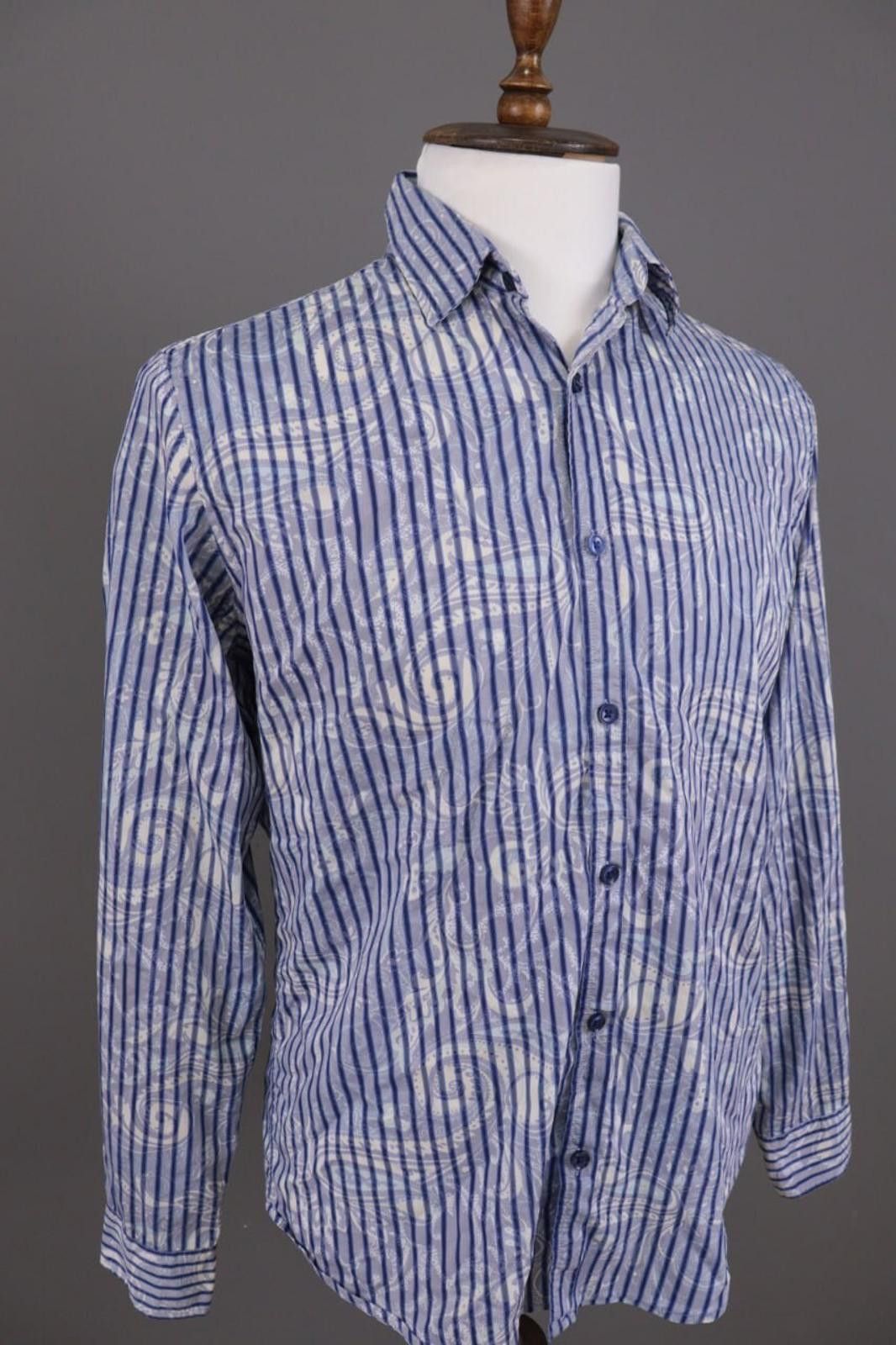 Desigual Desigual Regular Blue Striped Jasquard Shirt Size L Size US L / EU 52-54 / 3 - 8 Thumbnail