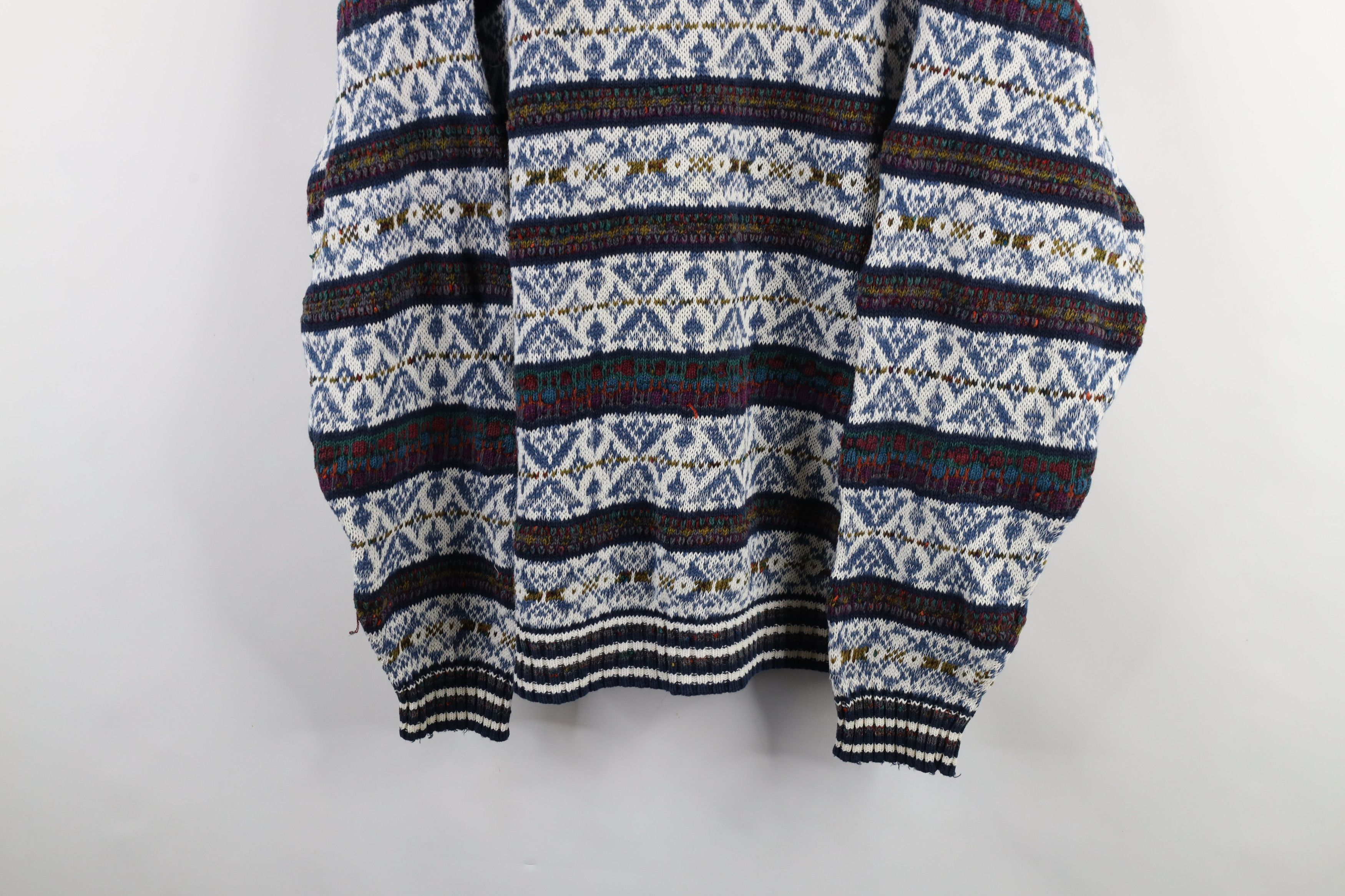 Vintage Vintage 90s Coogi Style Rainbow Fair Isle Knit Sweater Size US L / EU 52-54 / 3 - 3 Thumbnail