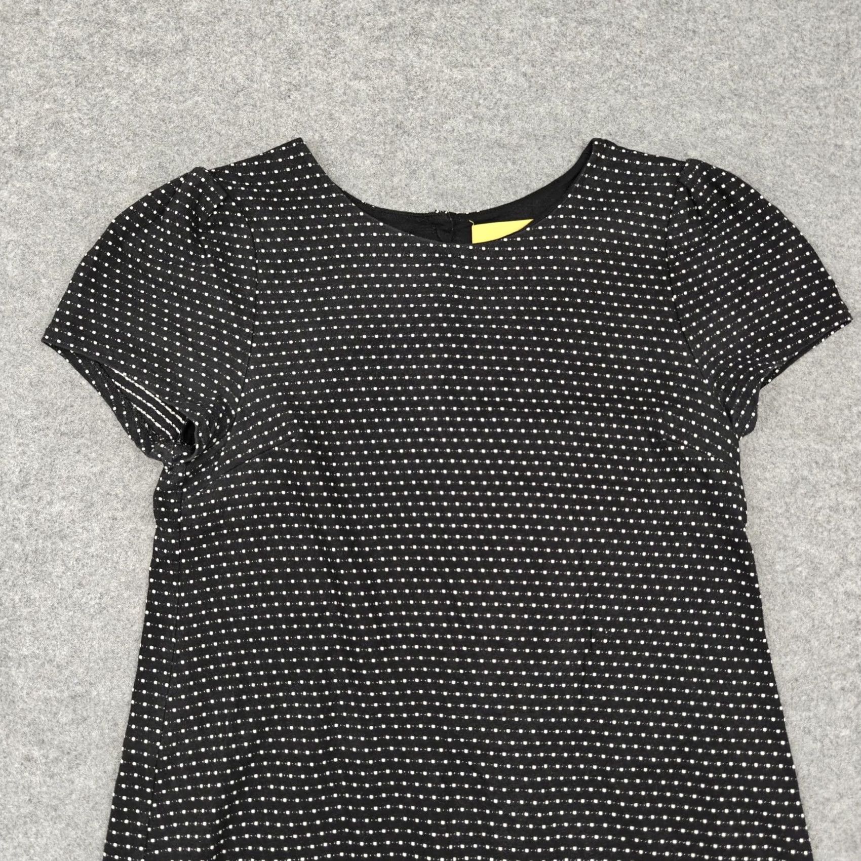 Vintage Maeve Anthropologie Dress Womens M Black Polka Dot Knit Shift Short Sleeve Mini Size 32" / US 10 / IT 46 - 2 Thumbnail