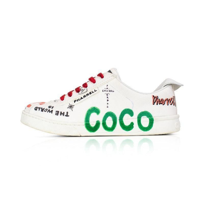 Chanel Chanel x Pharrell Sneakers- White Graffiti Low- 38 Size US 8 / IT 38 - 6 Thumbnail