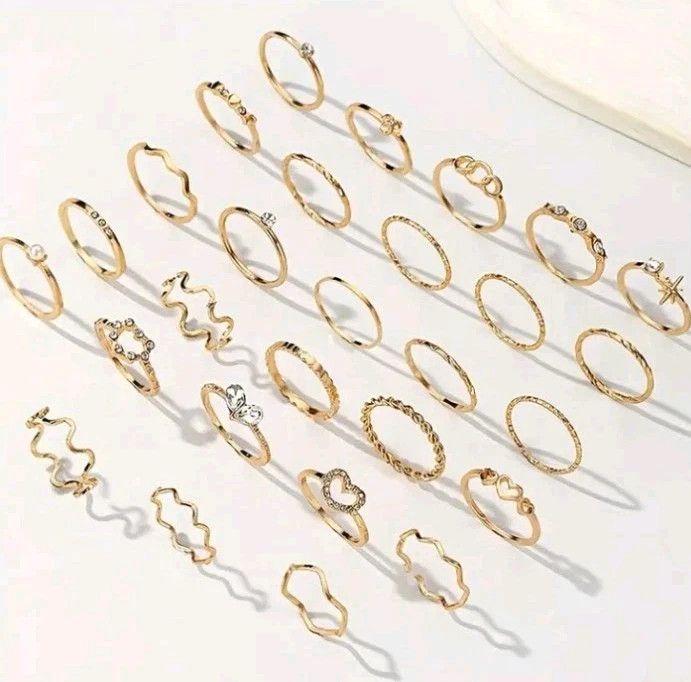 Other 28 PC/ Set Ring Fashionable Jewelry Rings For Women Size ONE SIZE - 3 Thumbnail