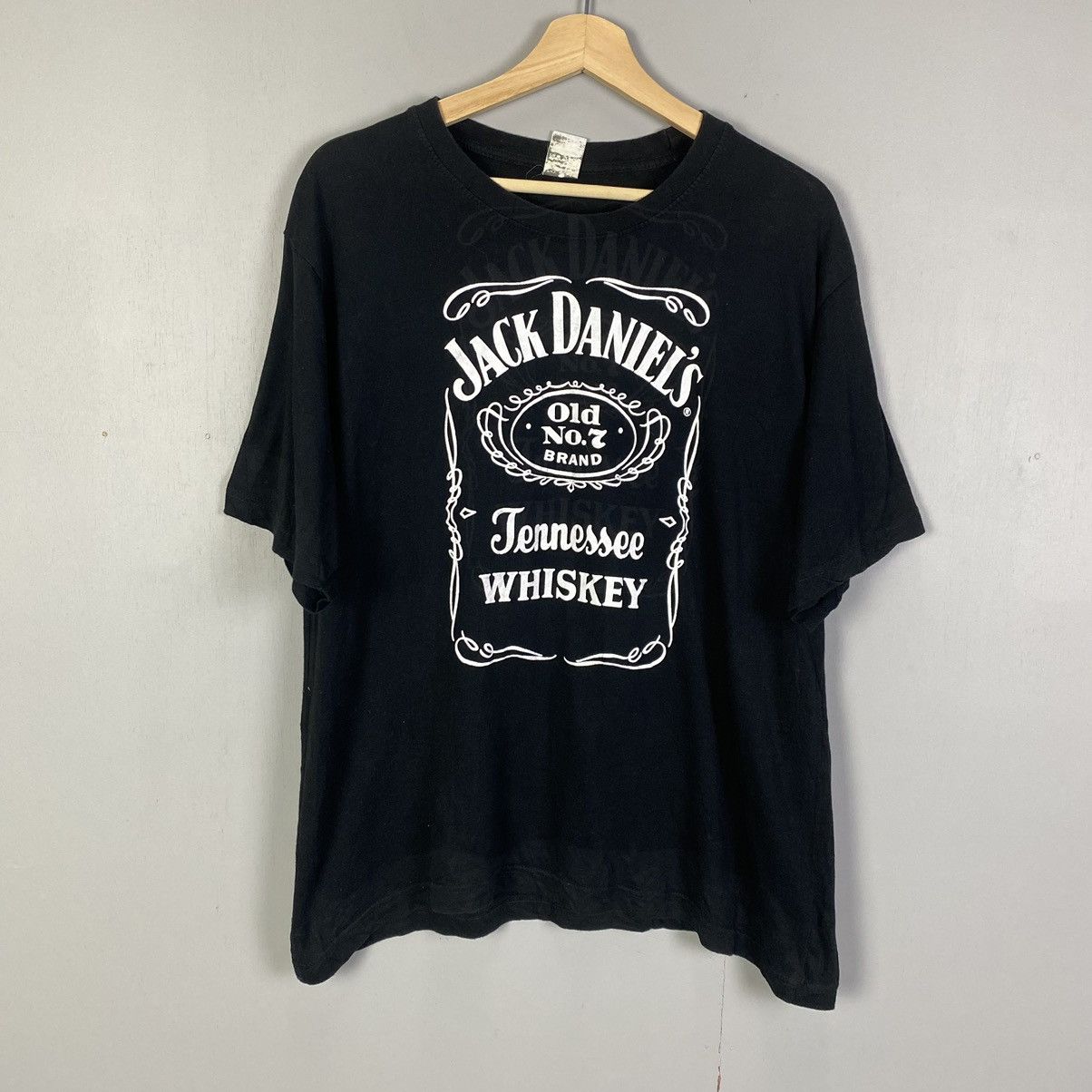 Jack Daniels T-Shirt Logo Graphique Tee Miel Homme Noir Unisexe L