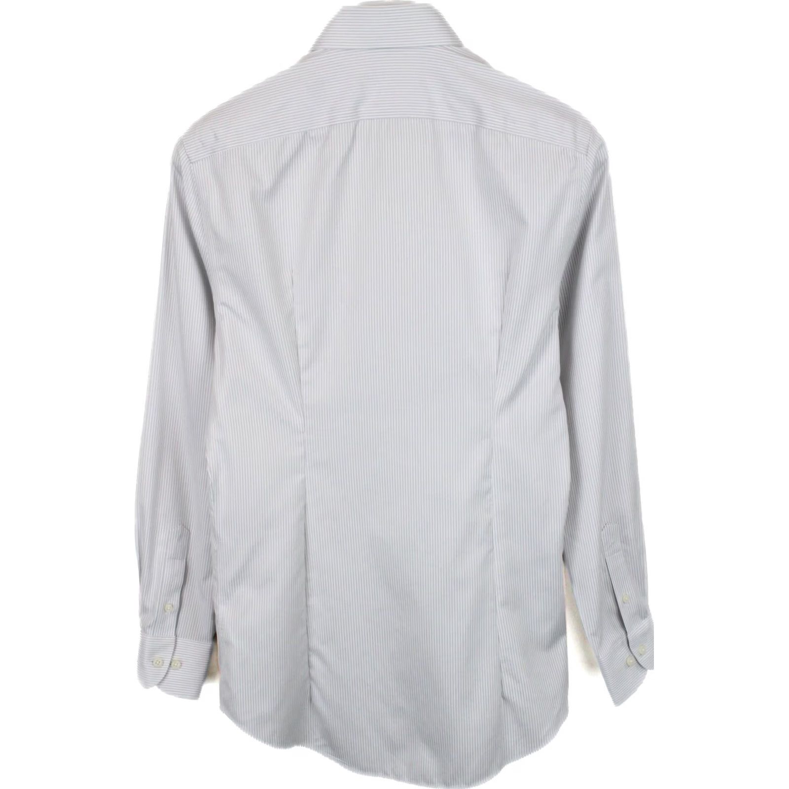 Suitsupply SUITSUPPLY Traveller Slim Fit Shirt Men's Button Up 38 / 15 White Cotton Pinstripe Collared Logo Size US M / EU 48-50 / 2 - 2 Thumbnail
