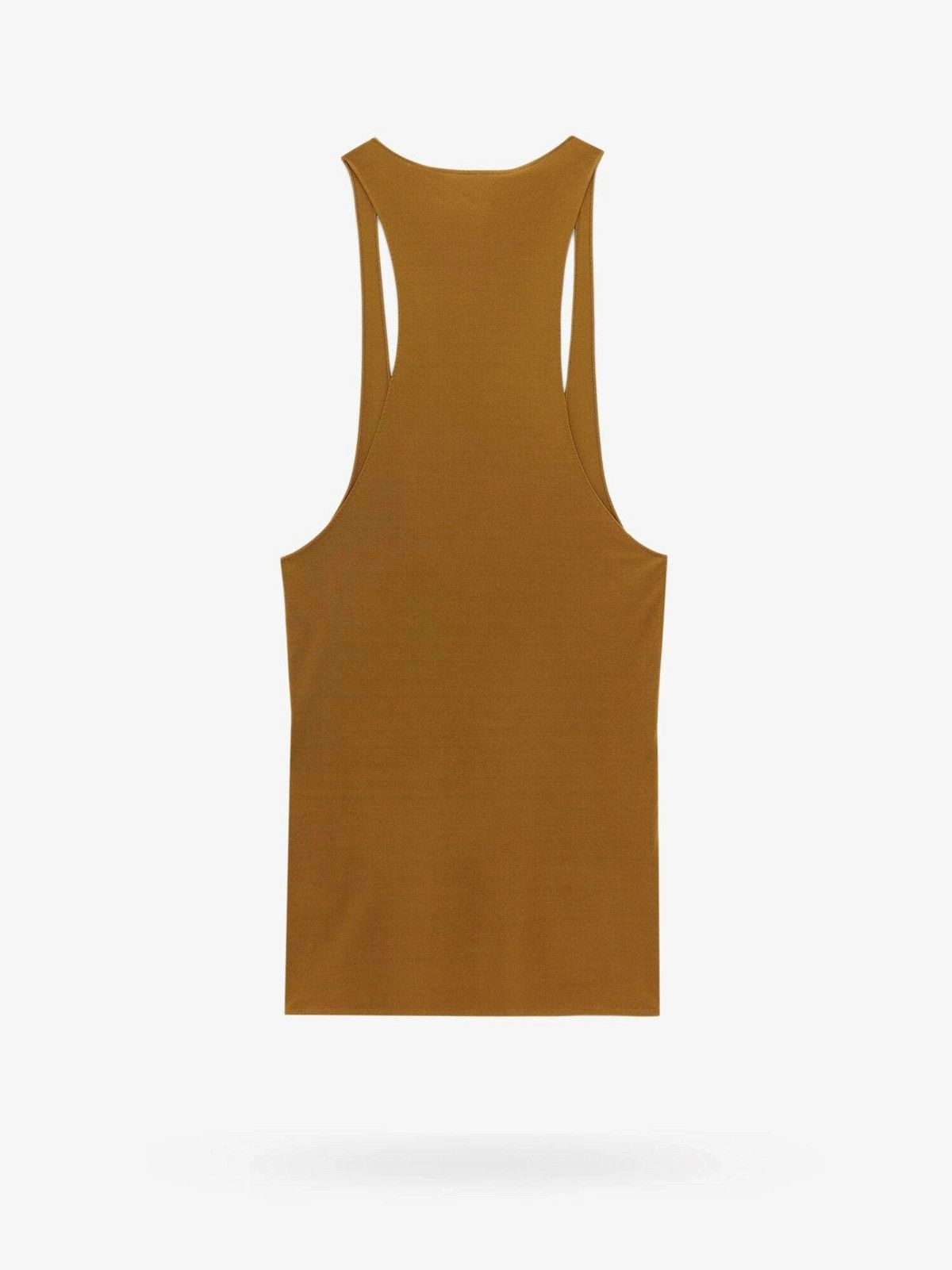 Saint Laurent Paris o1b1hav110525 765308 Cassandre Tank Top Shiny Jersey Brown Size S / US 4 / IT 40 - 3 Thumbnail
