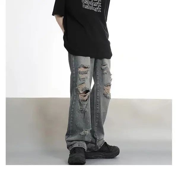 Japanese Brand High street old washed street hiphop ripped jeans Size US 32 / EU 48 - 6 Thumbnail