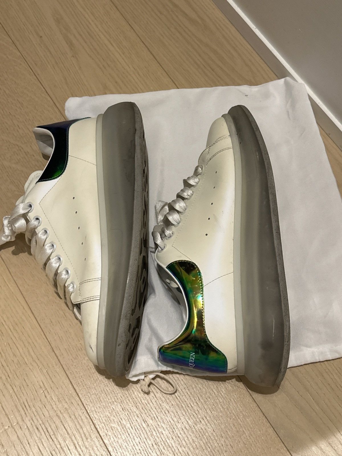 Alexander McQueen Oversized Iridescent Heel & Transparent Sole Sneakers Size US 10 / EU 43 - 6 Thumbnail