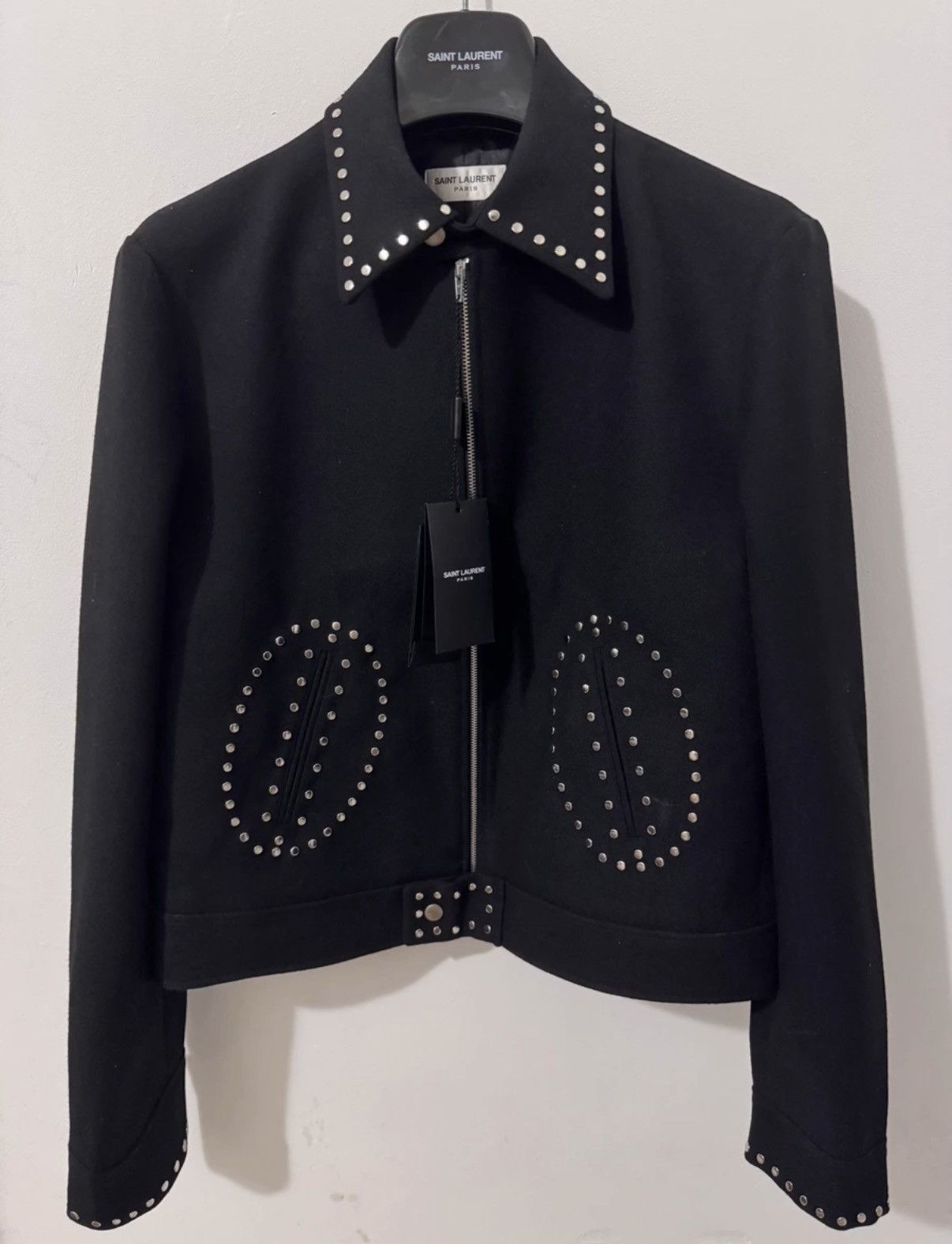 Saint Laurent Paris Saint Laurent (SLP) 16FW Runway Wool Zip Studded Jacket Size US XL / EU 56 / 4 - 1 Thumbnail