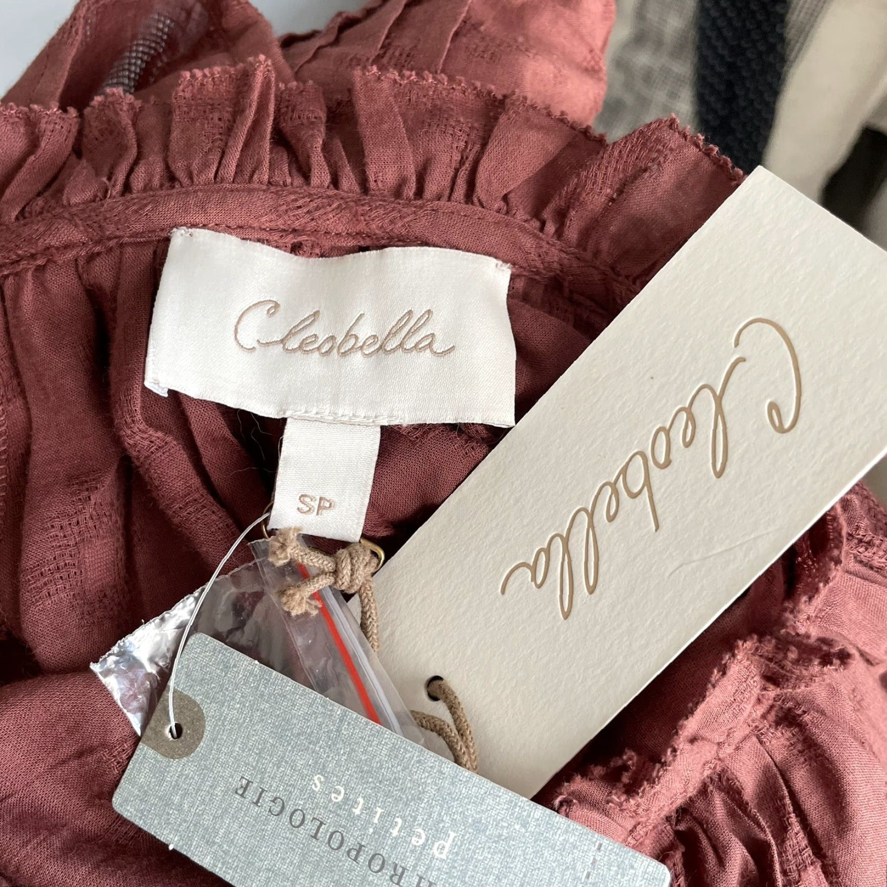Anthropologie VINTAGE Anthropologie Cleobella Antonia Button-Down Blouse Romantic Cottagecore PS Brown Cotton 100% Down Womens Size S / US 4 / IT 40 - 5 Thumbnail