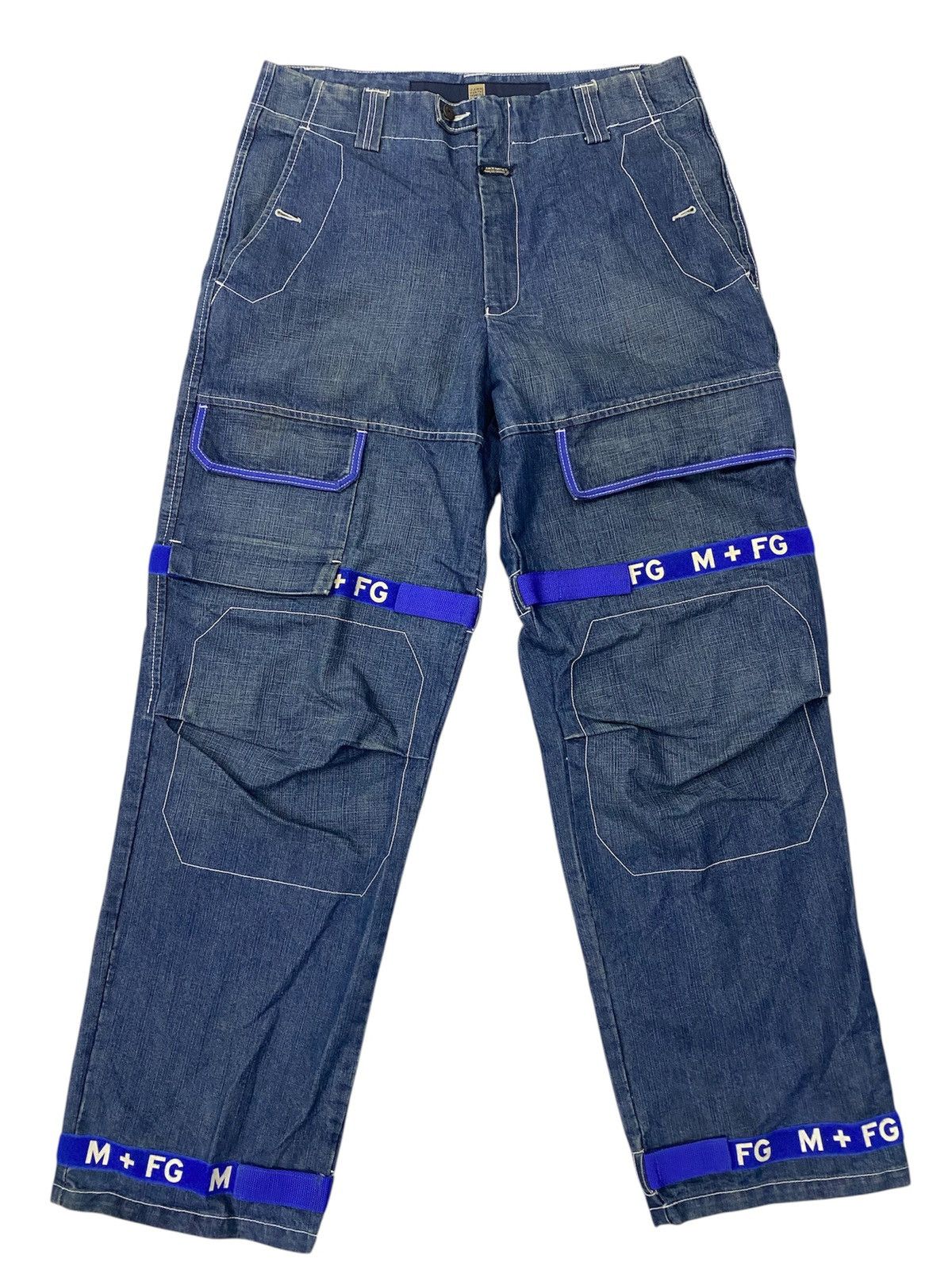 Marithe + Francois Girbaud Vtg Marithe Francois Girbaud shuttle strap baggy pants Size US 38 / EU 54 - 1 Thumbnail
