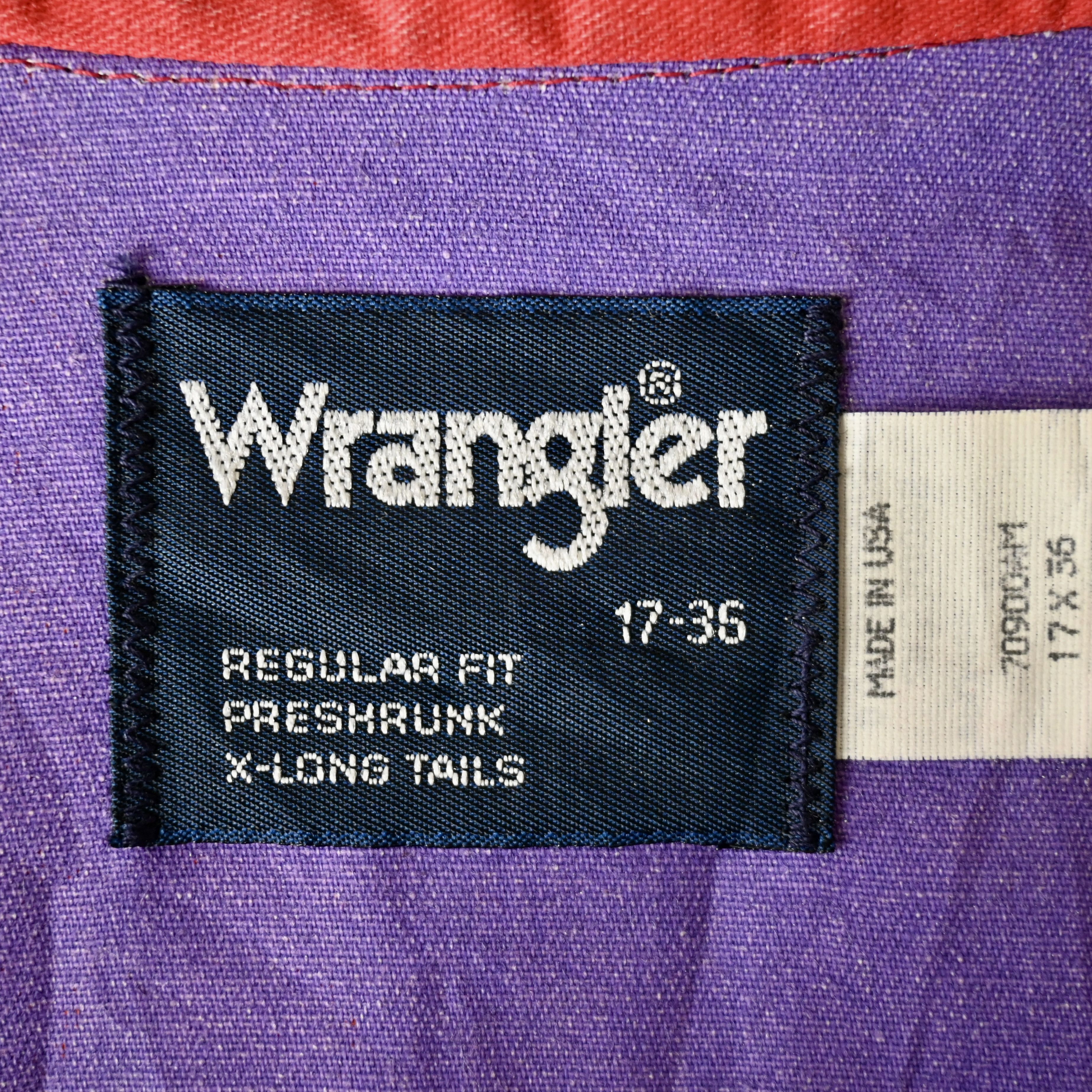 Vintage VTG 90s Wrangler Brushpopper cape shirt rainbow stripe 17.5 Size US XL / EU 56 / 4 - 21 Thumbnail