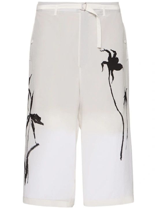 Yohji Yamamoto o1lsvrm0525 Belted Wide silk Pants in White Size US 36 / EU 52 - 1 Thumbnail