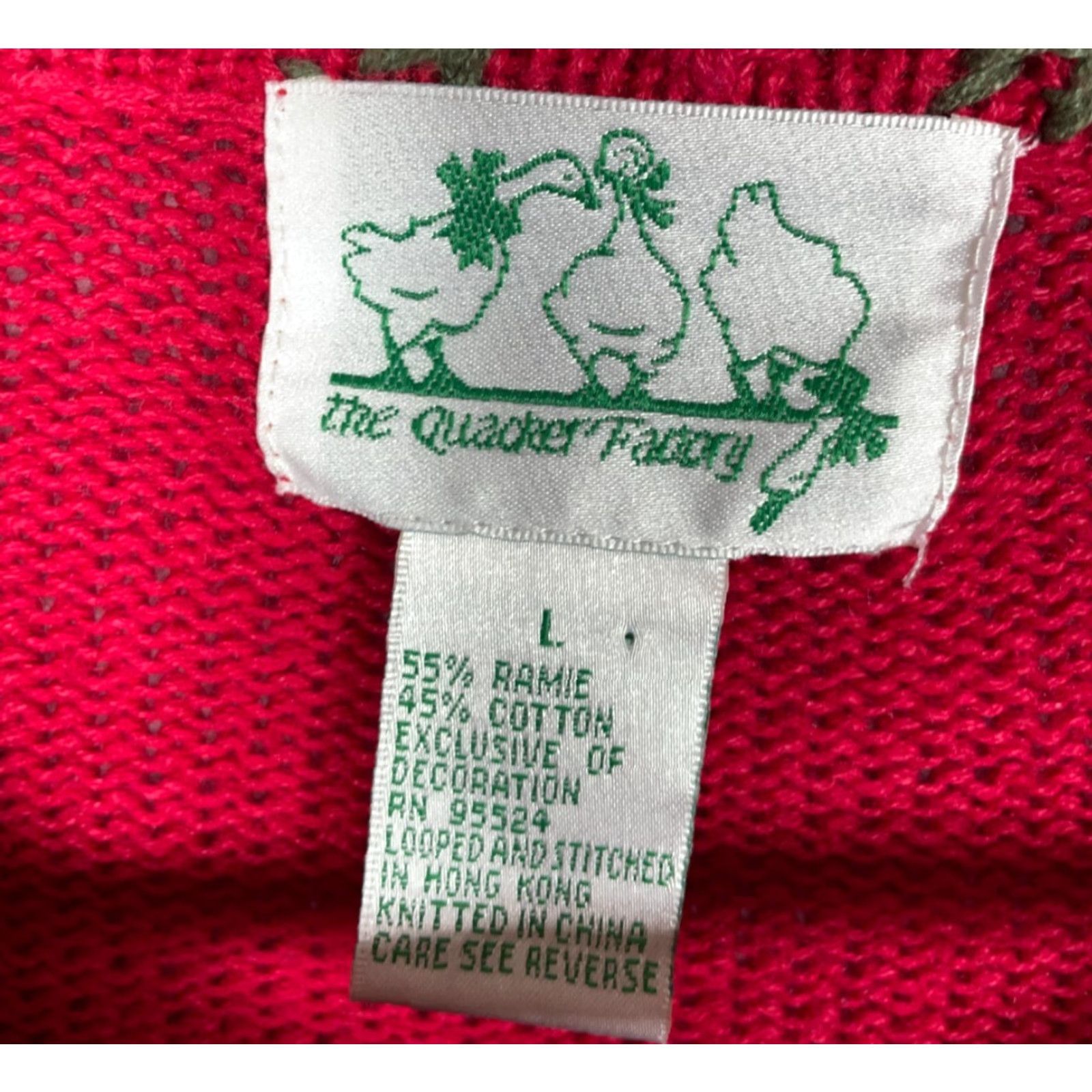 Quacker Factory Quacker Factory Cardigan Santa Claus Christmas Cotton Knit Large Red Women's Size L / US 10 / IT 46 - 3 Thumbnail