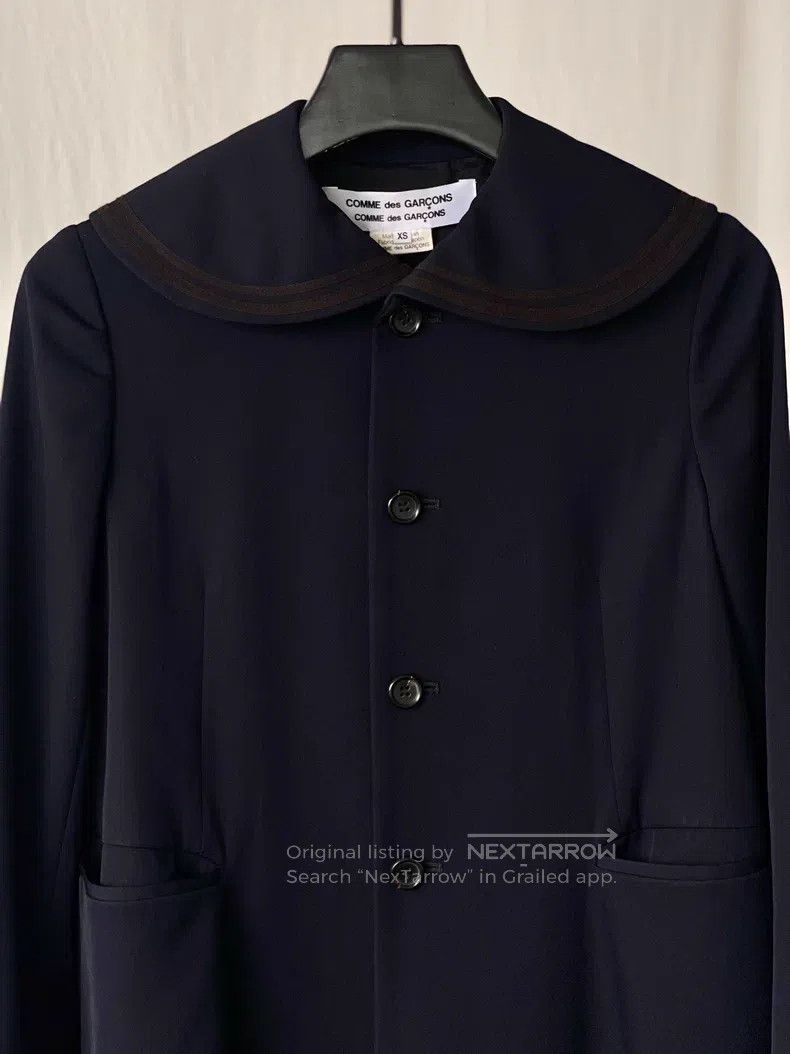 Comme des Garcons Comme Des Garcons Navy collar wool coat, mid-length Size XS / US 0-2 / IT 36-38 - 6 Thumbnail