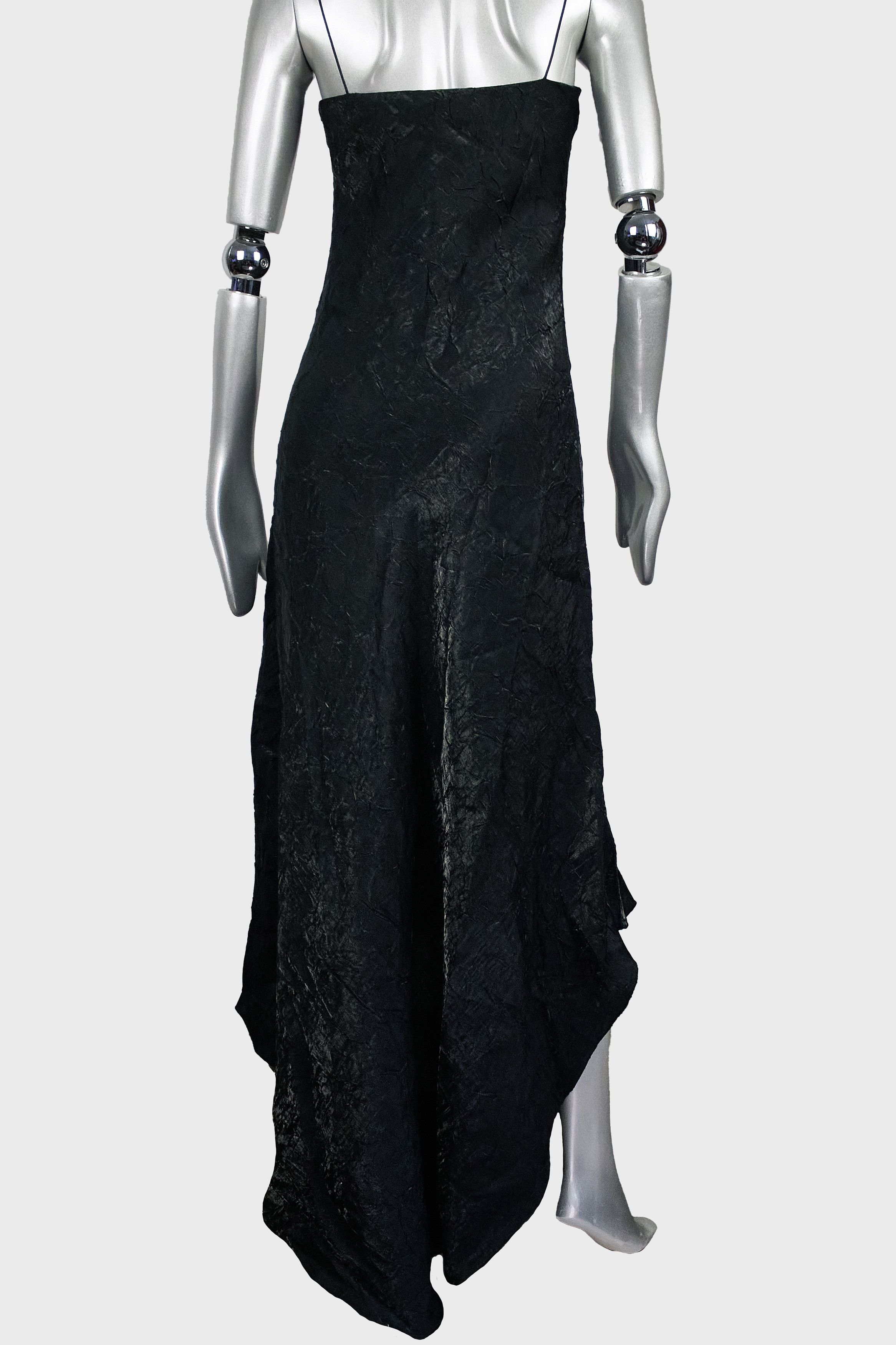 Vintage Lu Lu Fl'h maxi black textured evening dress made in France Size XS / US 0-2 / IT 36-38 - 6 Thumbnail