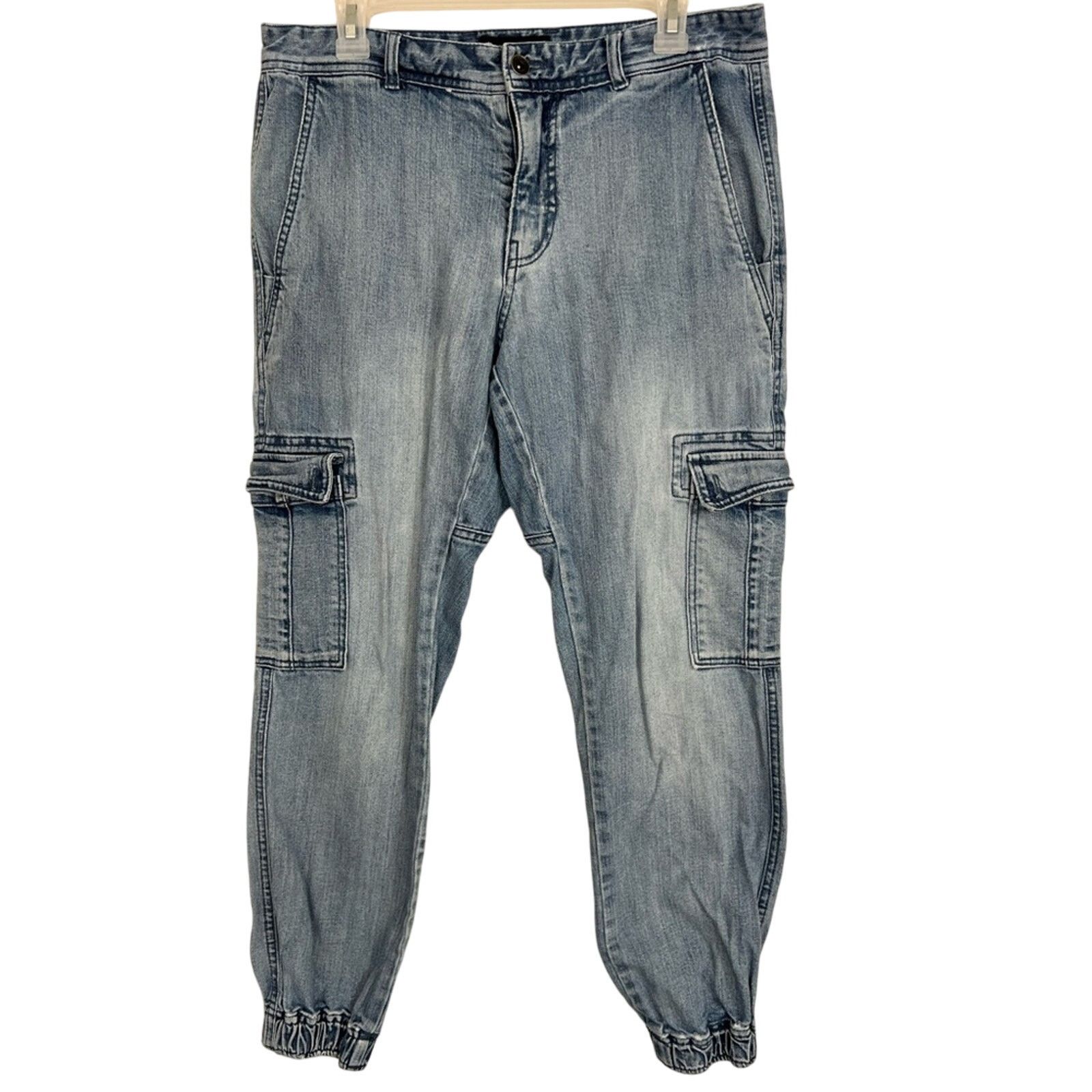 Empyre Empyre Men's Jeans Size 30 x 28 Denim Cargo Joggers Size US 30 / EU 46 - 1 Thumbnail