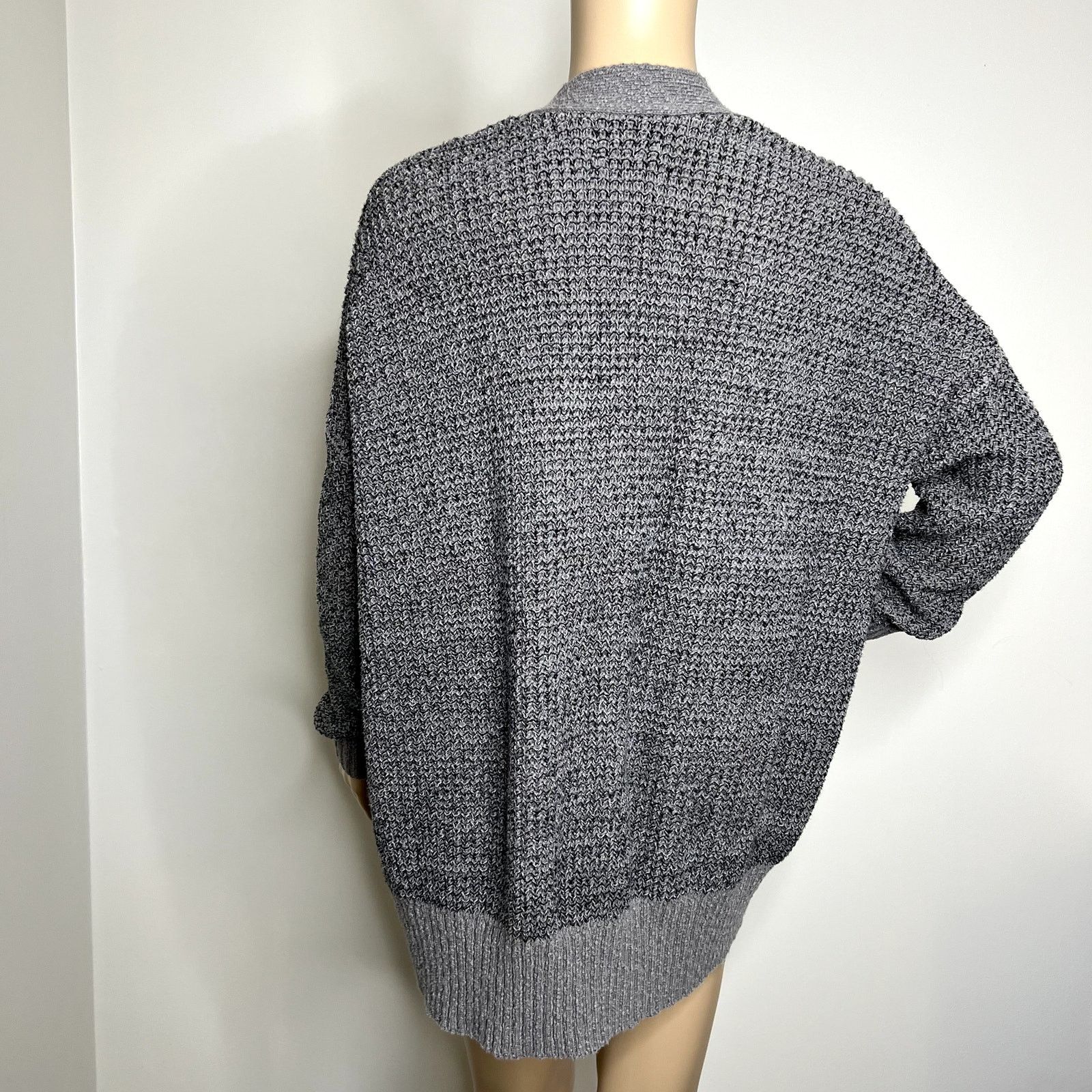 Urban Outfitters Urban Outfitters Gray Knit Oversized Open Cardigan Sweater Size XS / US 0-2 / IT 36-38 - 3 Thumbnail