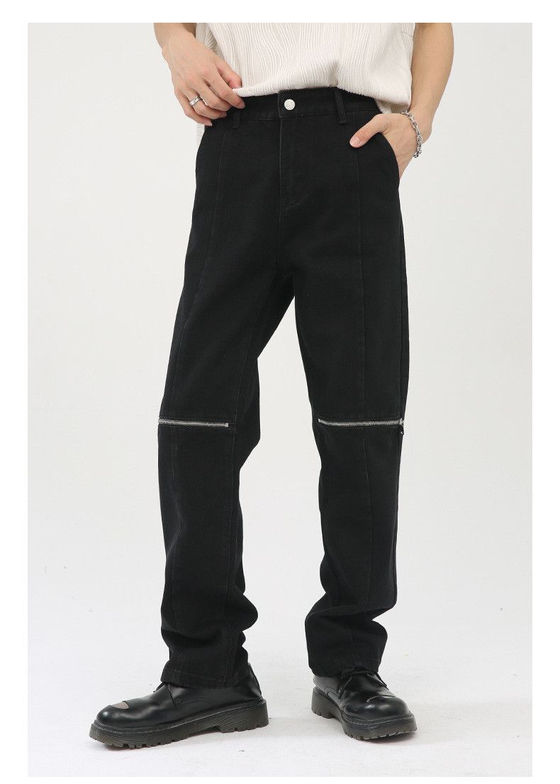 Designer × Japanese Brand Japanese retro high street hip-hop knee zipper jeans Size US 32 / EU 48 - 6 Thumbnail
