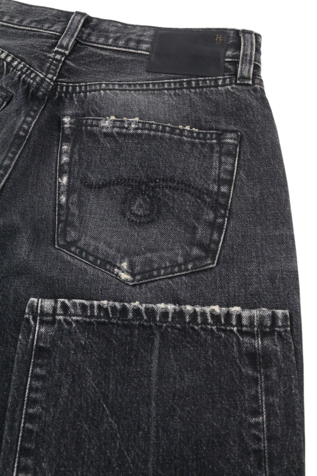 R13 COURTNEY SLIM 27 Everit Black Faded High Waist 85822 Size 27" / US 4 / IT 40 - 6 Thumbnail