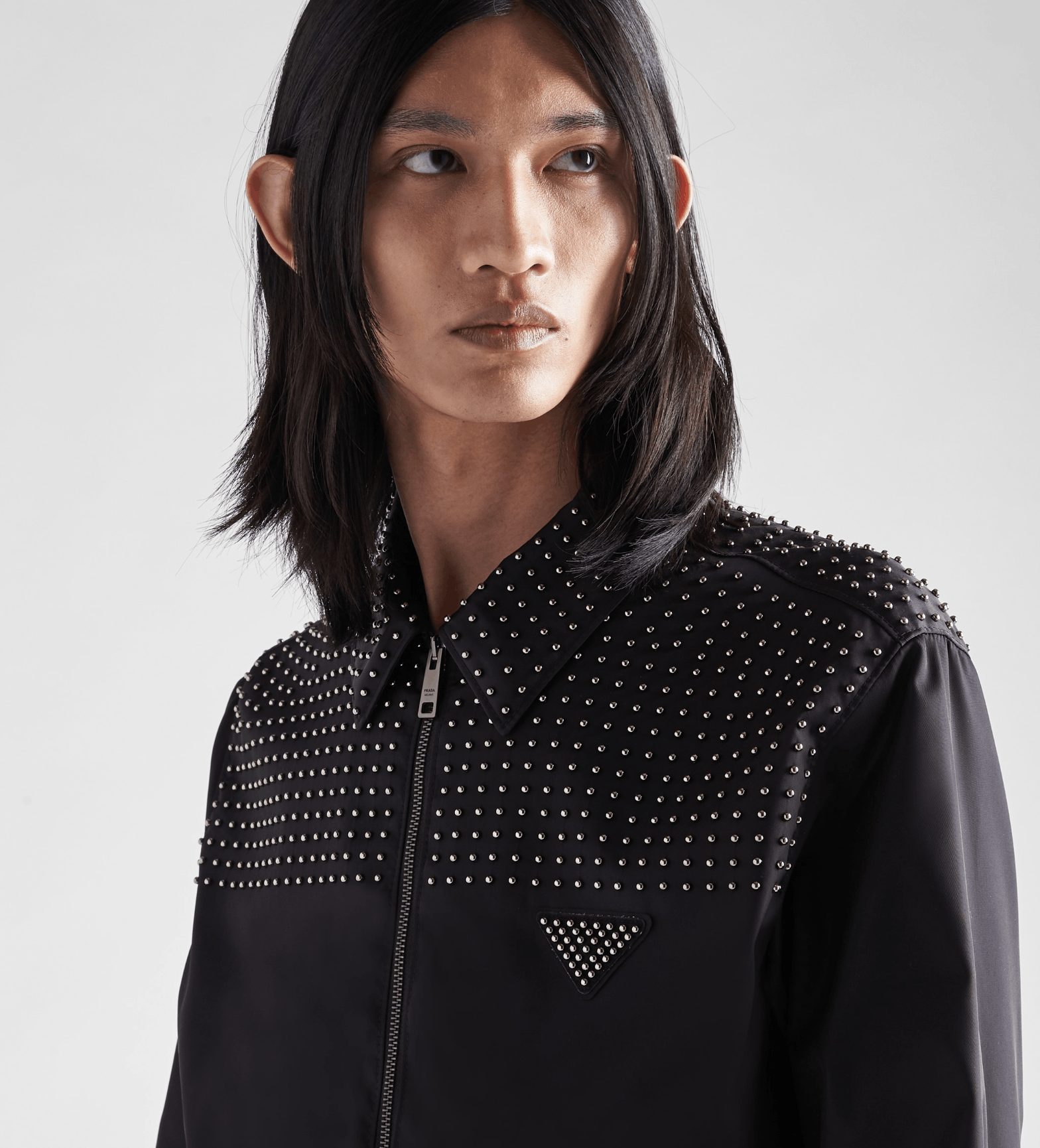 Prada o1rshd1 Re-Nylon Blouson Jacket in Nero Size US M / EU 48-50 / 2 - 2 Thumbnail