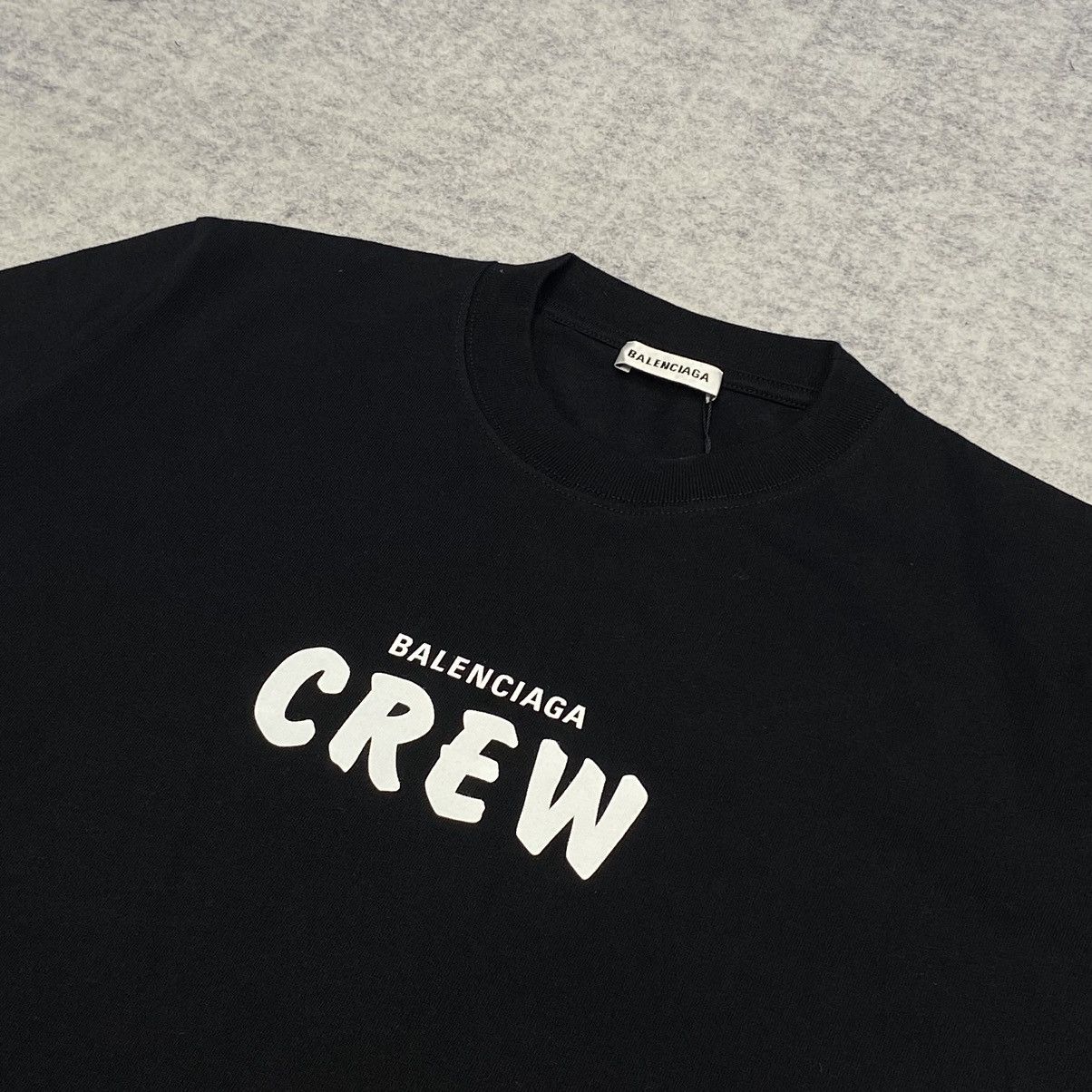 Balenciaga Balenciaga Black Cotton Crew Logo Print Fitted T-Shirt Size M / US 6-8 / IT 42-44 - 4 Thumbnail