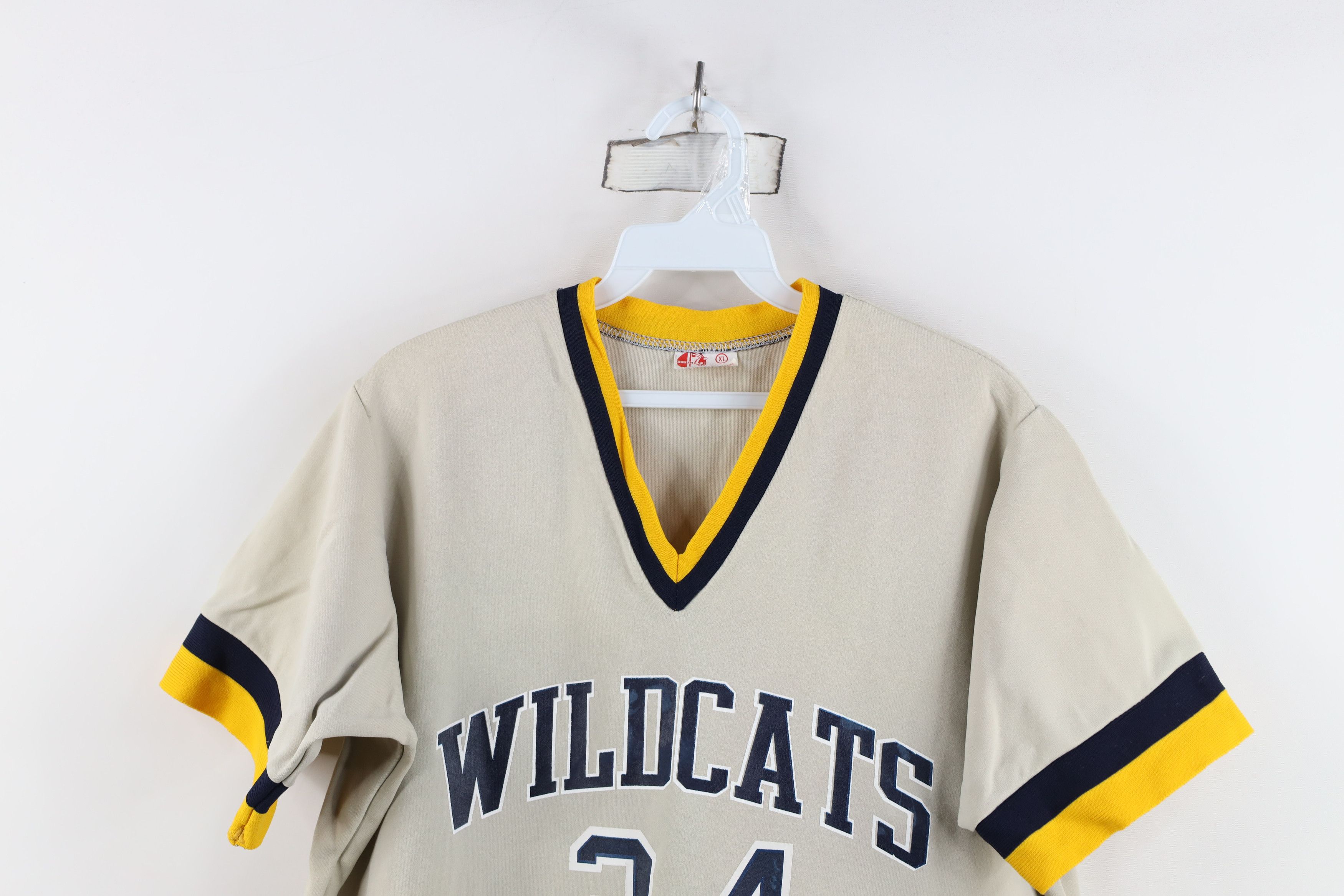 Vintage Vintage 70s Wildcats Nylon Durene Knit Baseball Jersey USA Size US XL / EU 56 / 4 - 2 Thumbnail