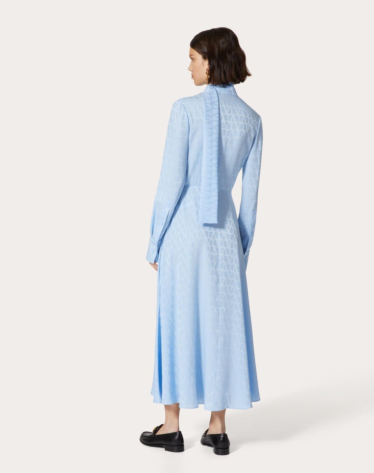 Valentino o1s1wg110525 Toile Iconographe Midi Dress in Sky Blue Size S / US 4 / IT 40 - 5 Thumbnail