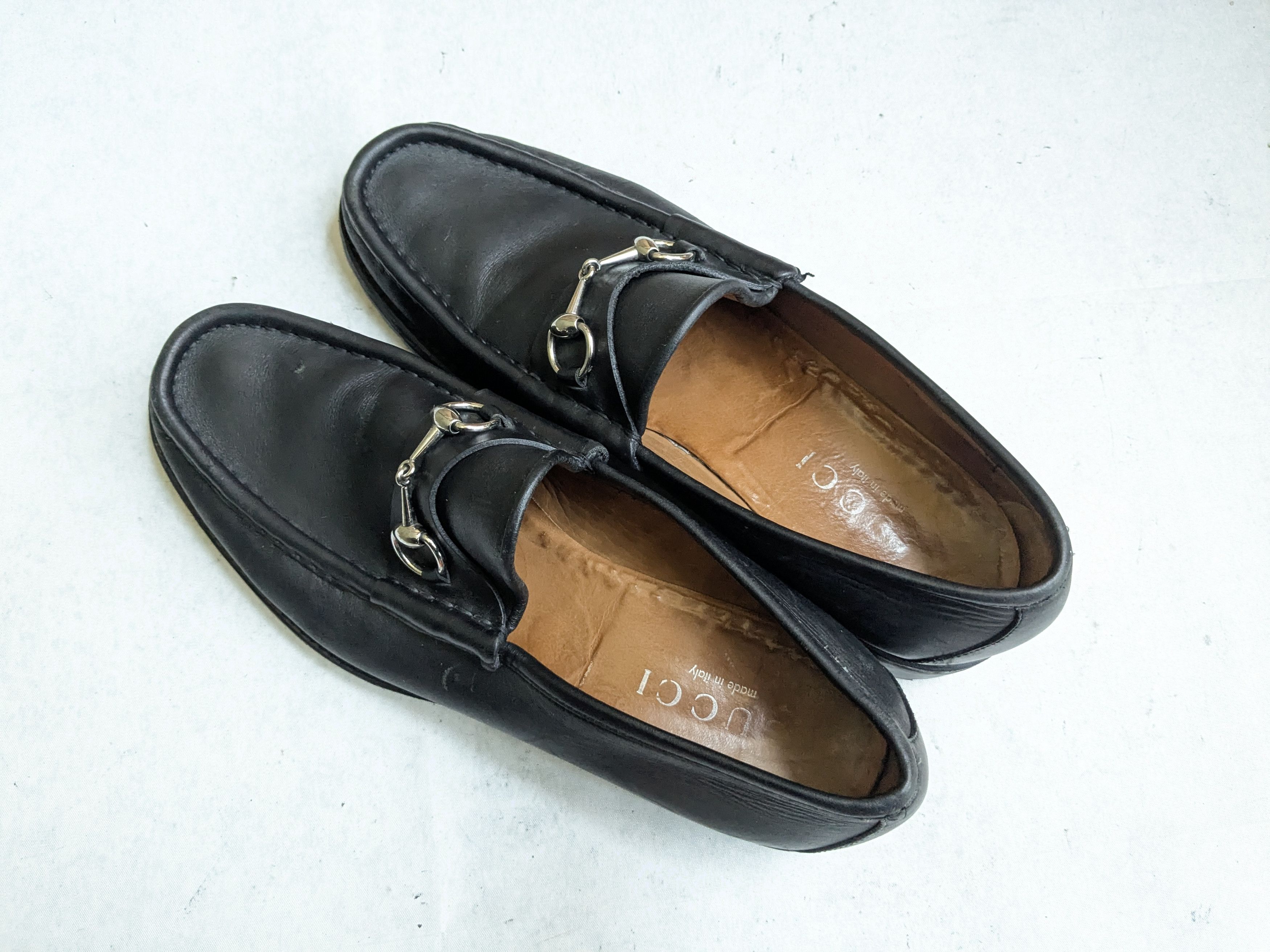 Gucci Gucci Horsebit Loafers Black Leather 12.5 Rubber Size US 12.5 / EU 45-46 - 13 Thumbnail