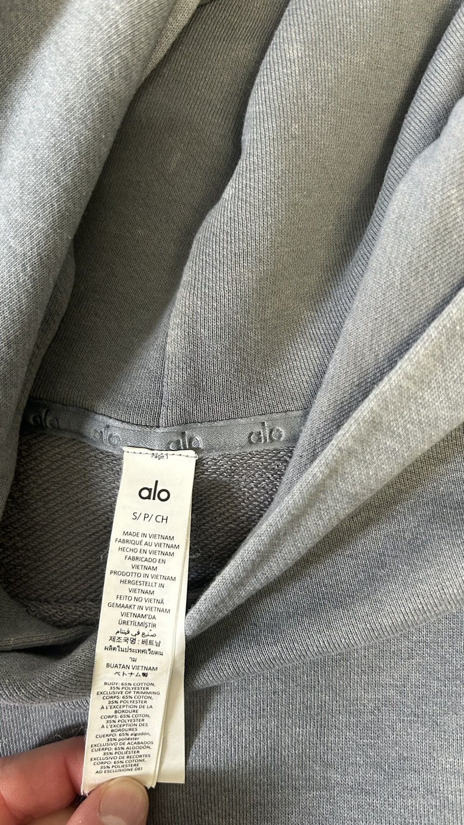 Alo Alo Grey Hoodie Size US S / EU 44-46 / 1 - 3 Thumbnail