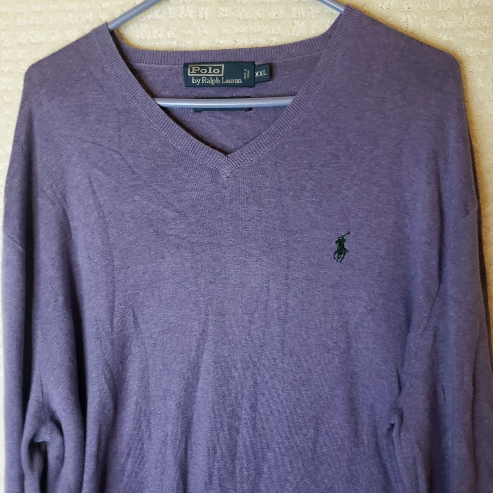 Ralph Lauren Polo Ralph Lauren Sweater Men XXL Purple Pullover V-Neck Long Sleeve Pima Cotton Kid? Size US XXL / EU 58 / 5 - 3 Thumbnail