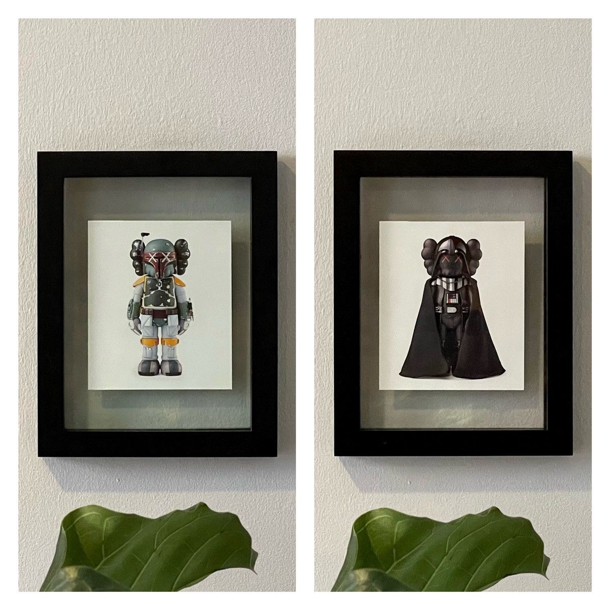 image of Set Of 2 - Kaws Darth Vader & Boba Fett Vinyl Figure Posters in White, Men's