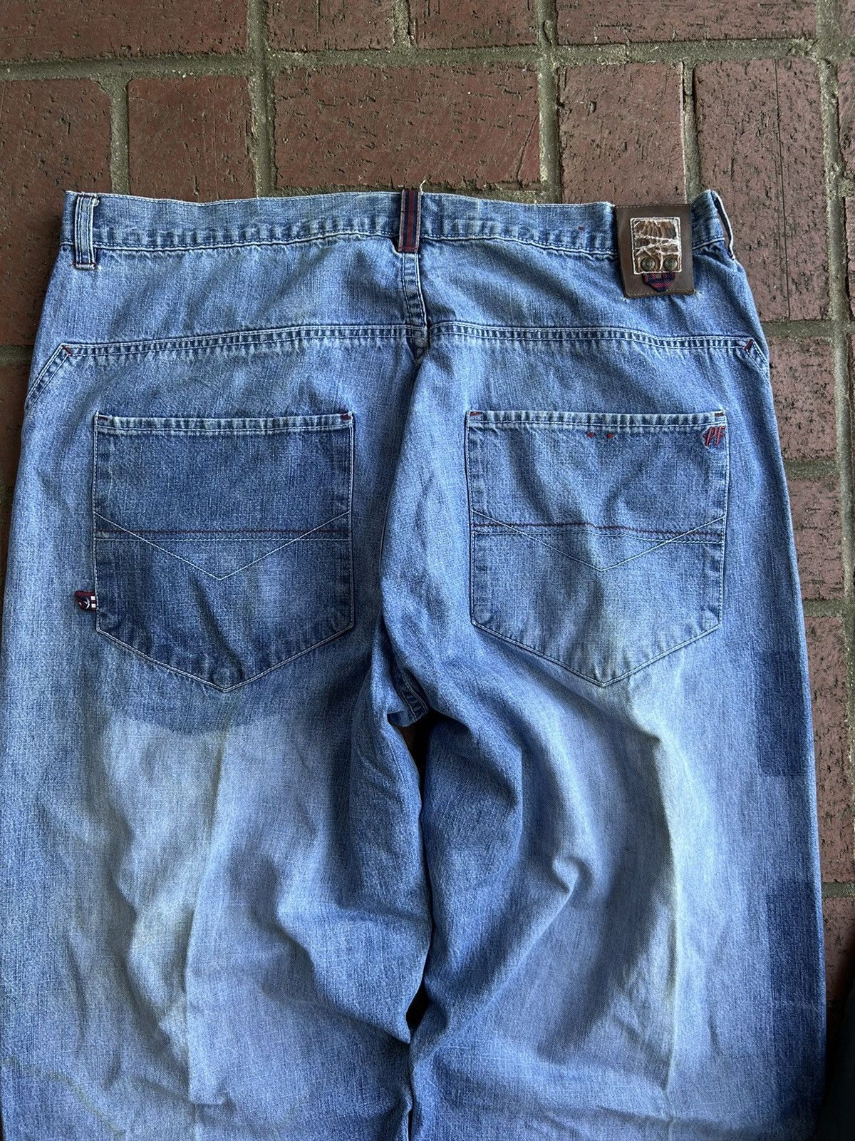 Phat Farm Vintage Phat Farm rare baggy faded spellout denim jeans Size US 40 / EU 56 - 4 Thumbnail