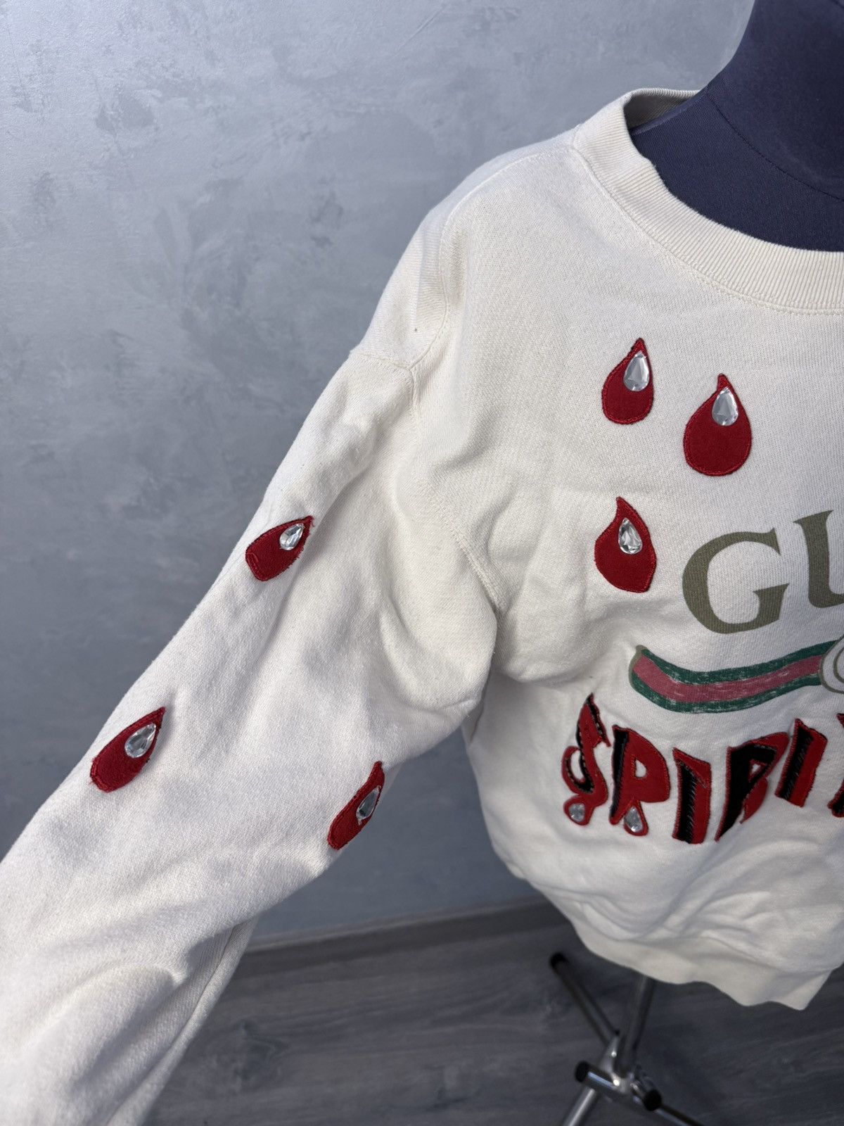 Gucci Rare Gucci Embroidered Spiritismo Sweatshirt Blood Drops Size XXS / US 00 / IT 34 - 2 Thumbnail