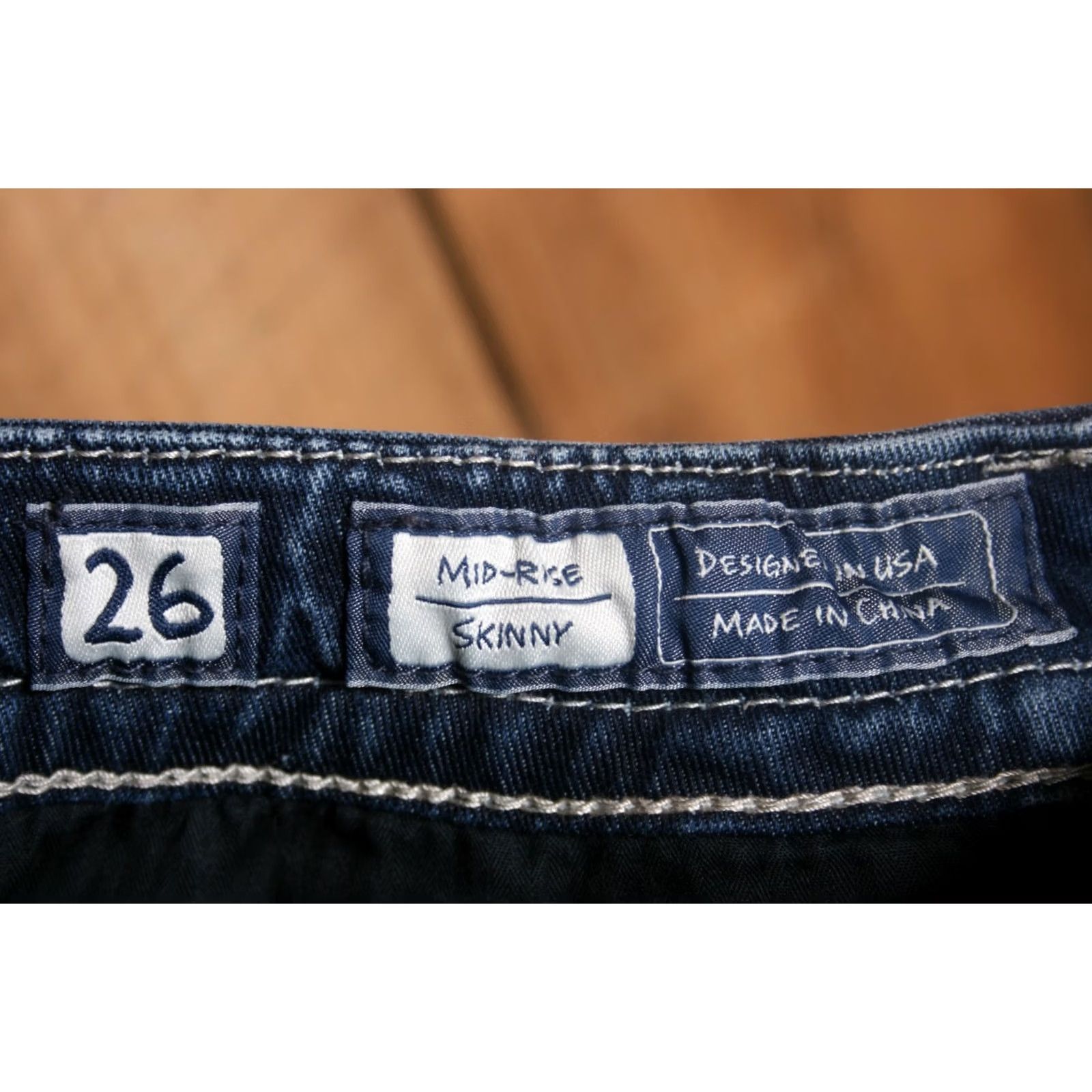Miss Me MISS ME Jeans Skinny Denim Blue Sz 26 Regular Inseam 30.5" Mid Rise Womens Size 26" / US 2 / IT 38 - 7 Thumbnail