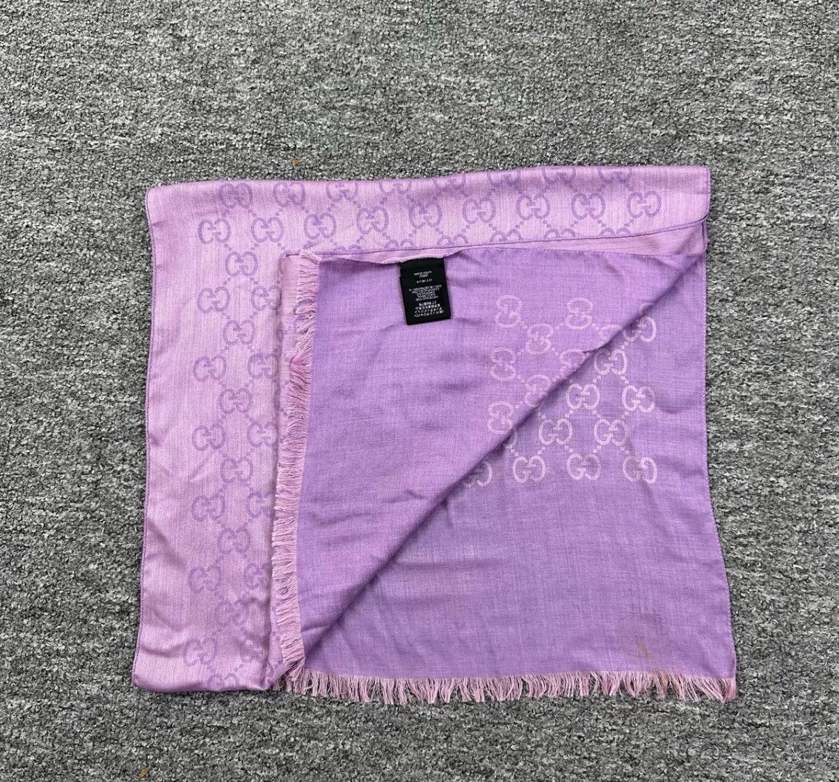 Gucci Gucci Double G Wool Reversible Purple Scarf K12 Size ONE SIZE - 2 Thumbnail