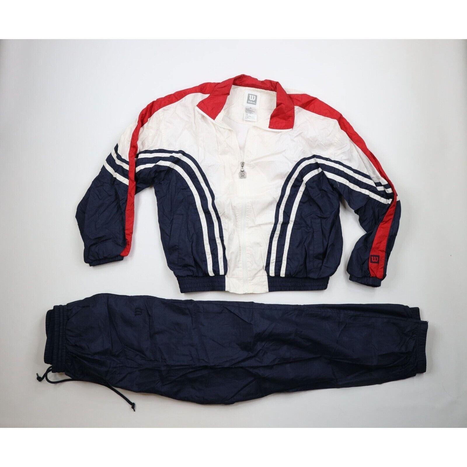 image of Vintage 90's Wilson Color Block Lined Windbreaker Track Suit, Women's (Size XL)