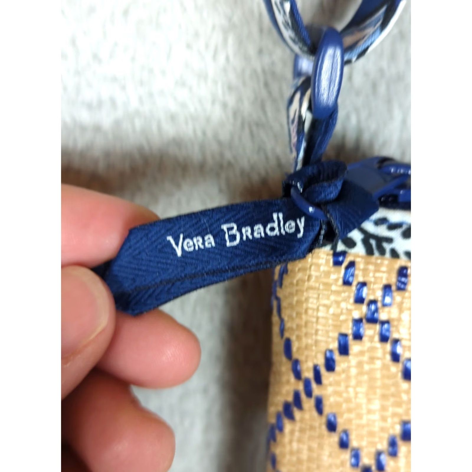 Vera Bradley Vera Bradley Crossbody Bag Anchor Embroidered Straw Regatta Collection Blue Navy Adults Medium Vintage: No Women Size ONE SIZE - 4 Thumbnail