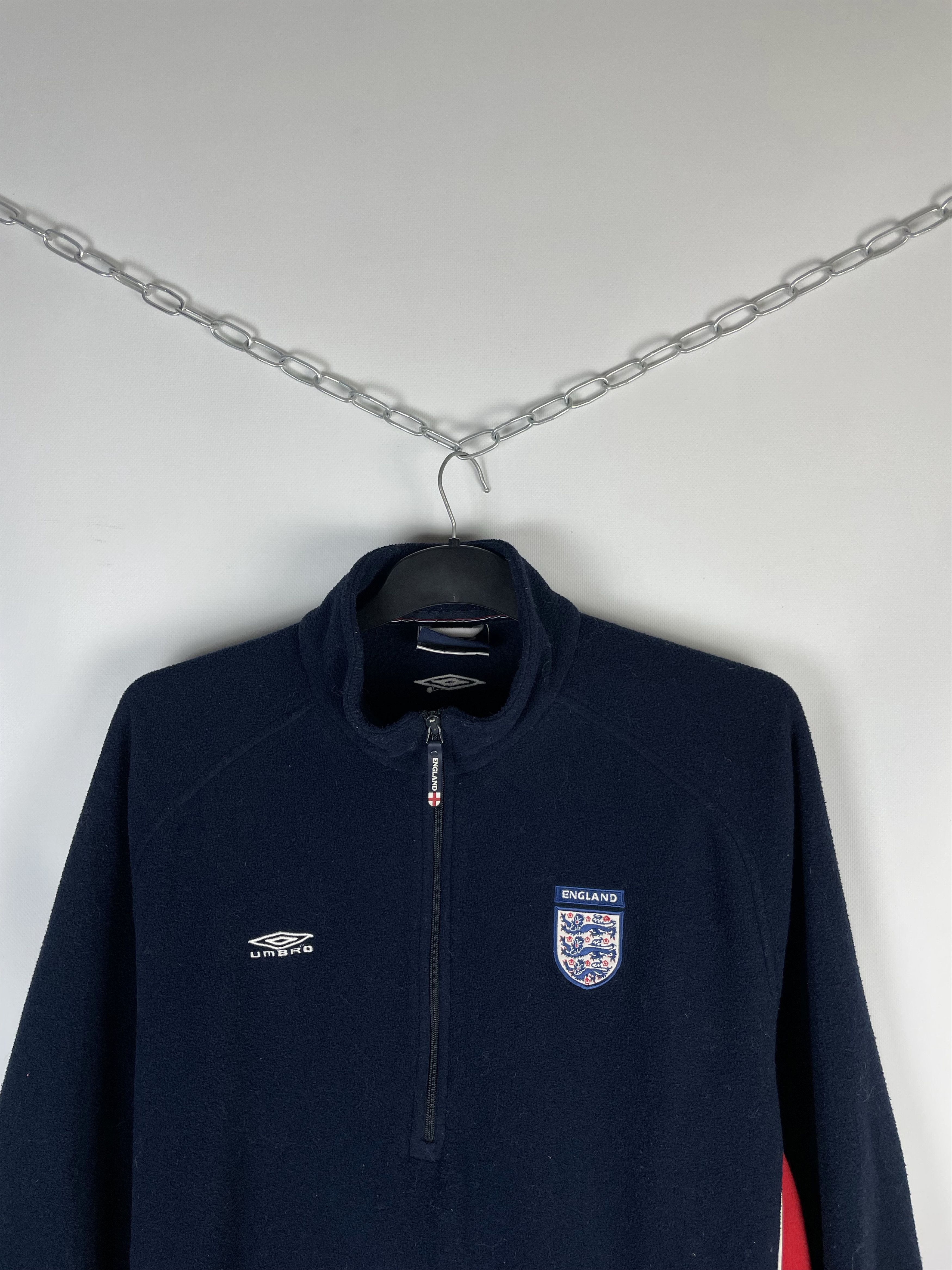 Umbro Vintage Umbro England soccer fleece sweatshirt zip 1/4 Size US L / EU 52-54 / 3 - 3 Thumbnail
