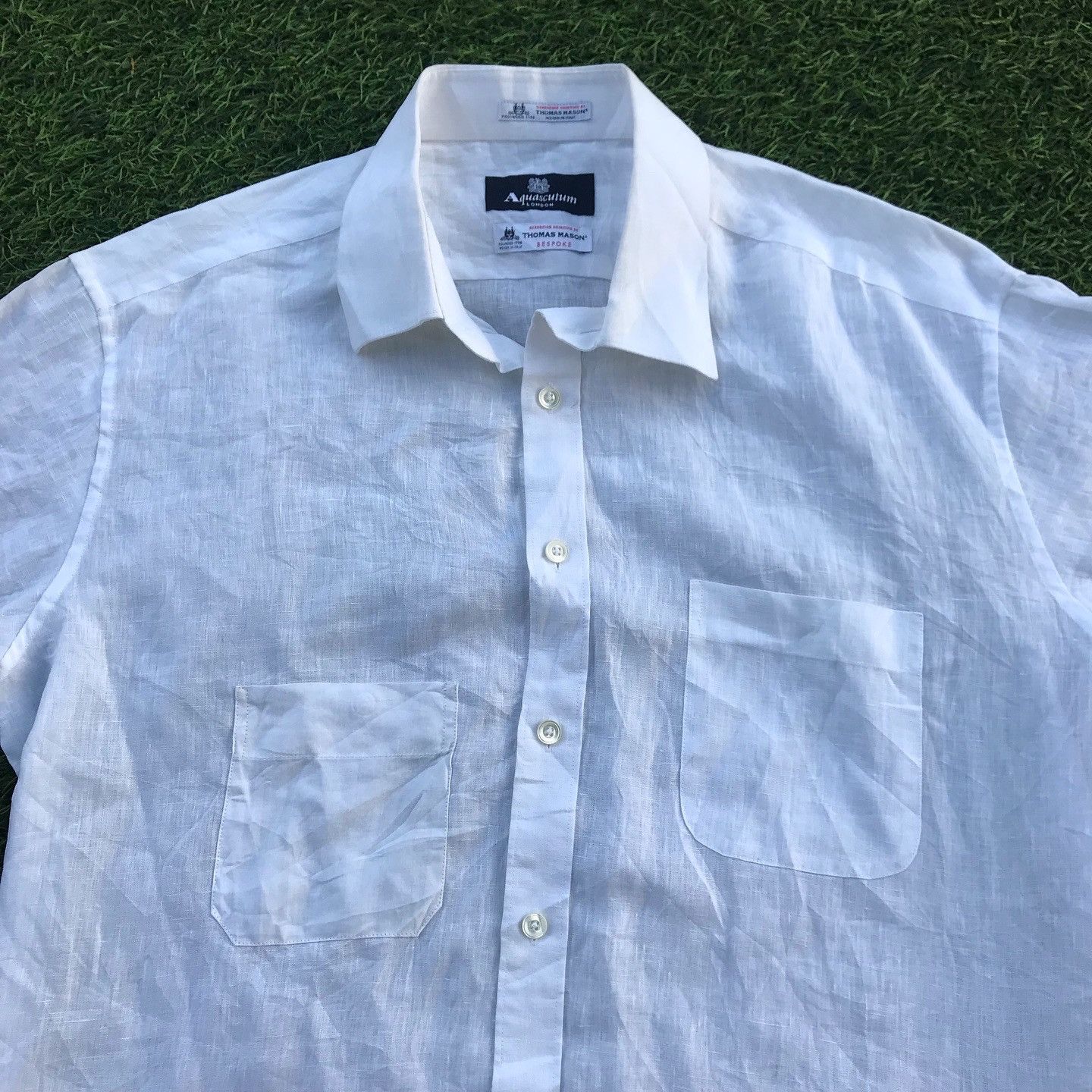 Aquascutum Aquascutum of london x Thomas Mason bespoke White Shirts Size US L / EU 52-54 / 3 - 2 Thumbnail