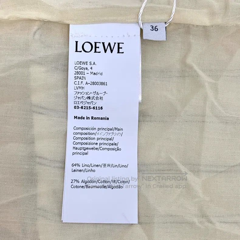 Loewe Loewe Color-blocked striped linen irregular hem short-slee Size XS / US 0-2 / IT 36-38 - 8 Thumbnail