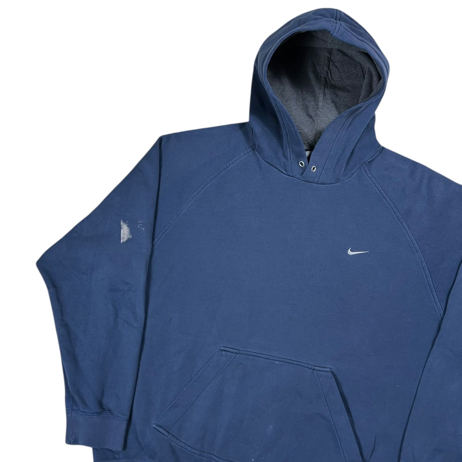 Nike × Vintage Vintage Y2K Nike mini swoosh navy faded hoodie (XL) Size US XL / EU 56 / 4 - 5 Thumbnail