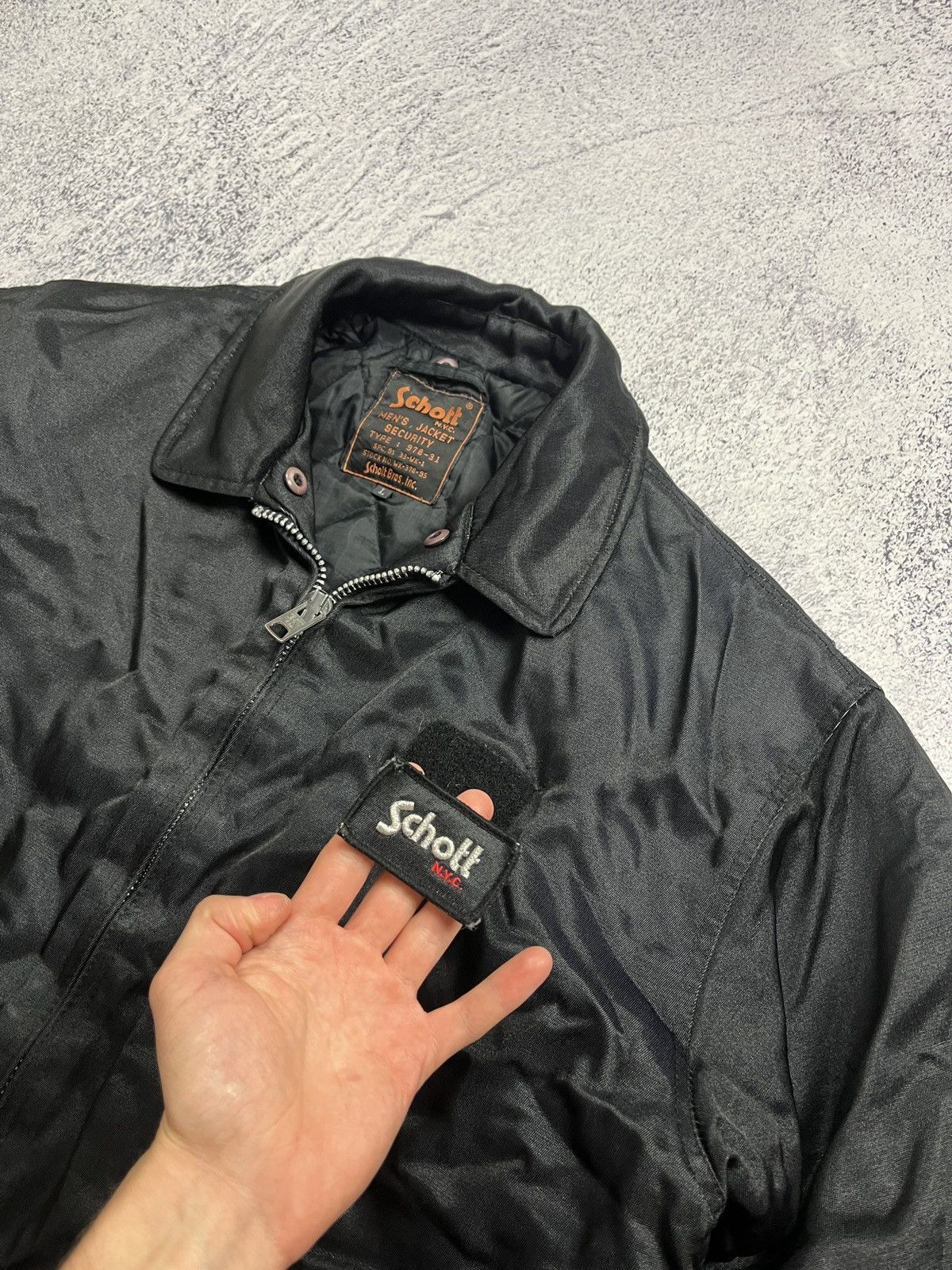 Schott × Vintage Vintage Schott NYC Bomber Security Jacket Flyers Boxy Rare Size US L / EU 52-54 / 3 - 14 Thumbnail