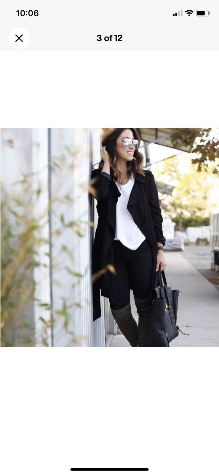 Designer PATRIZIA LUCA | NWT Modern Trench Coat Swing Jacket - Black Size M / US 6-8 / IT 42-44 - 4 Thumbnail