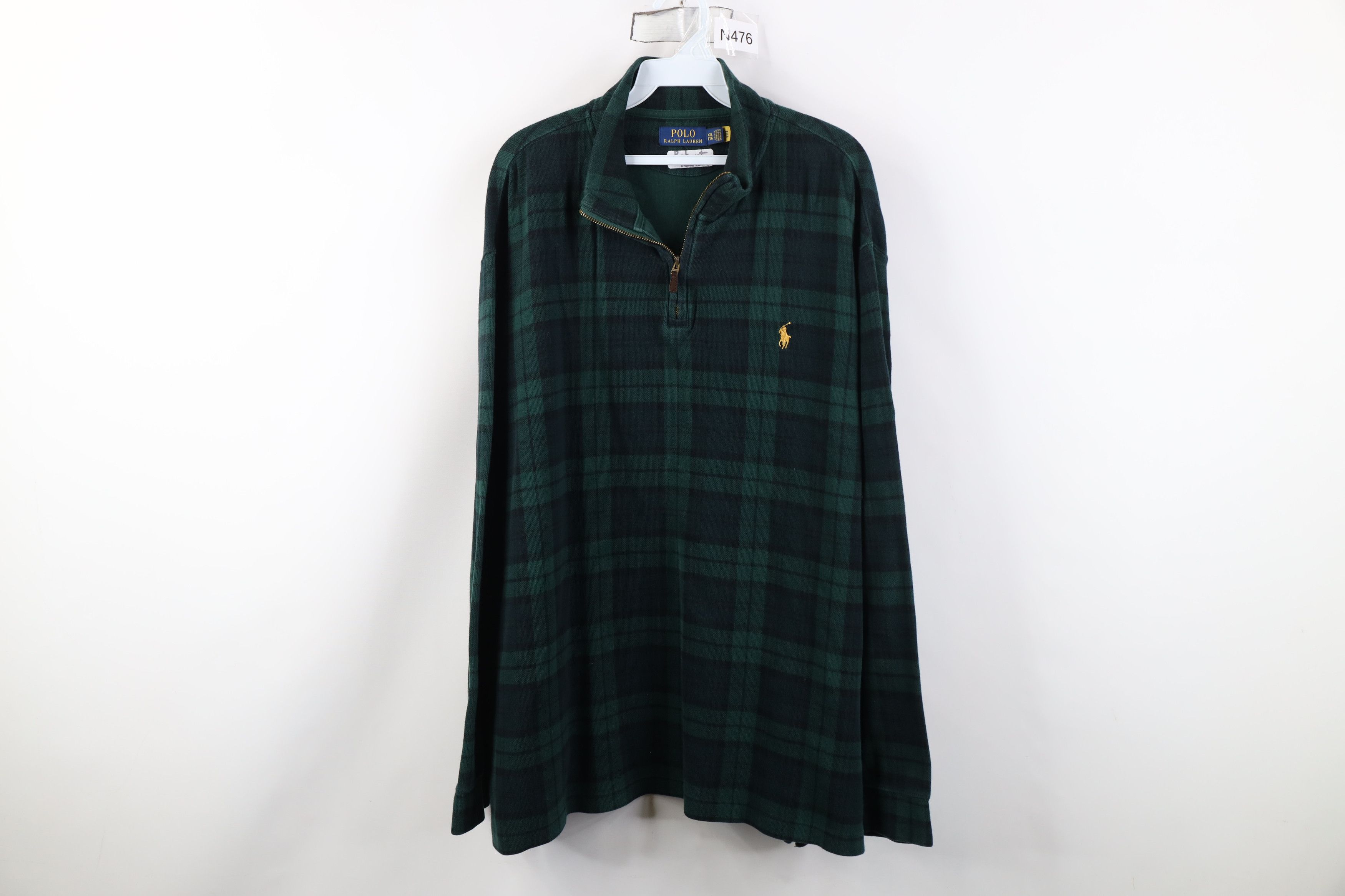 Ralph Lauren Vintage Y2K Ralph Lauren Ribbed 1/4 Half Zip Sweater Plaid Size US XXL / EU 58 / 5 - 1 Thumbnail