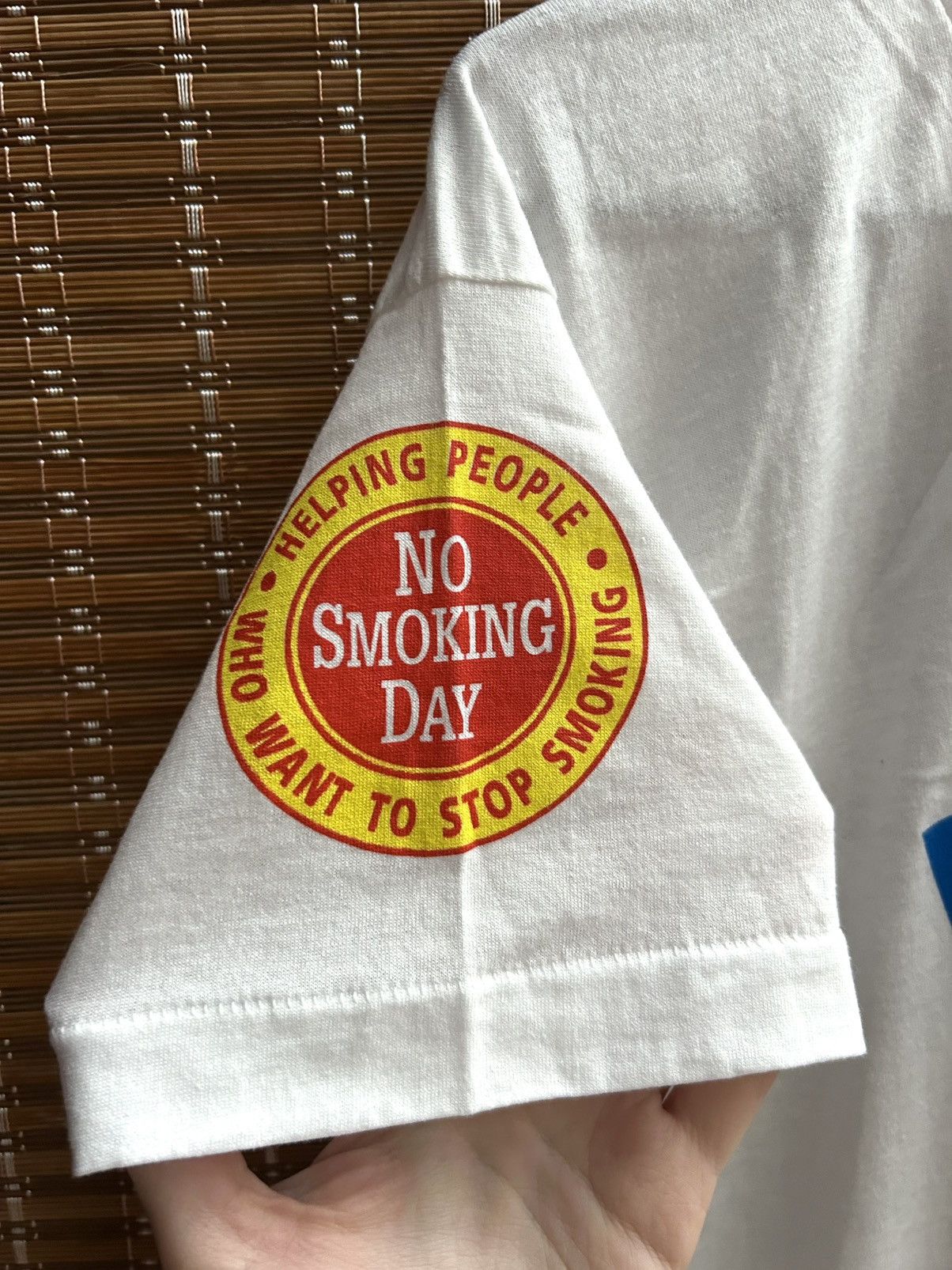 Vintage Vintage 80’s No Smoking Day White T-Shirt Single Stitch Size US XL / EU 56 / 4 - 4 Thumbnail