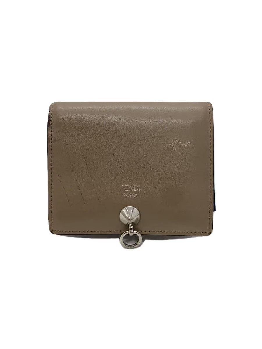 Fendi Fendi By The Way Leather Bi-Fold Wallet Beige Size ONE SIZE - 1 Thumbnail