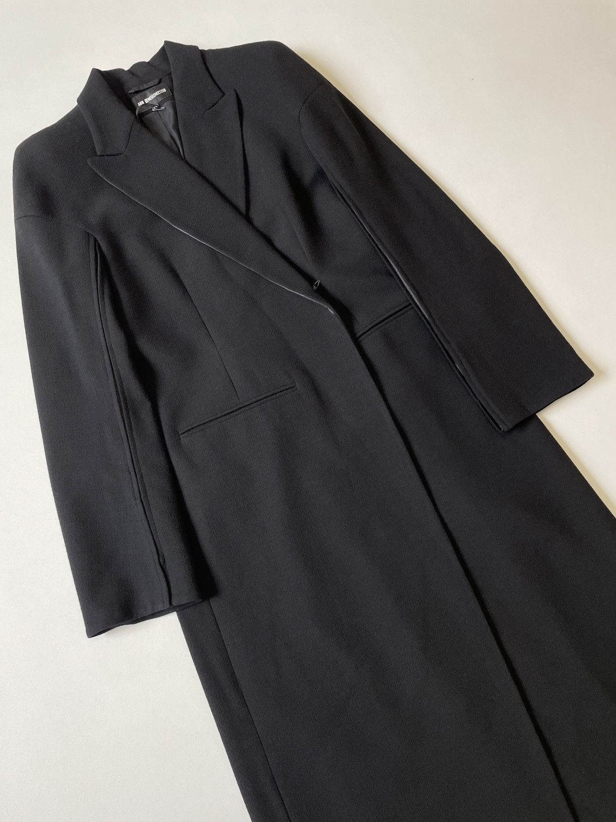 Ann Demeulemeester Black Brushed Wool Seam Panels Overcoat Size S / US 4 / IT 40 - 7 Thumbnail