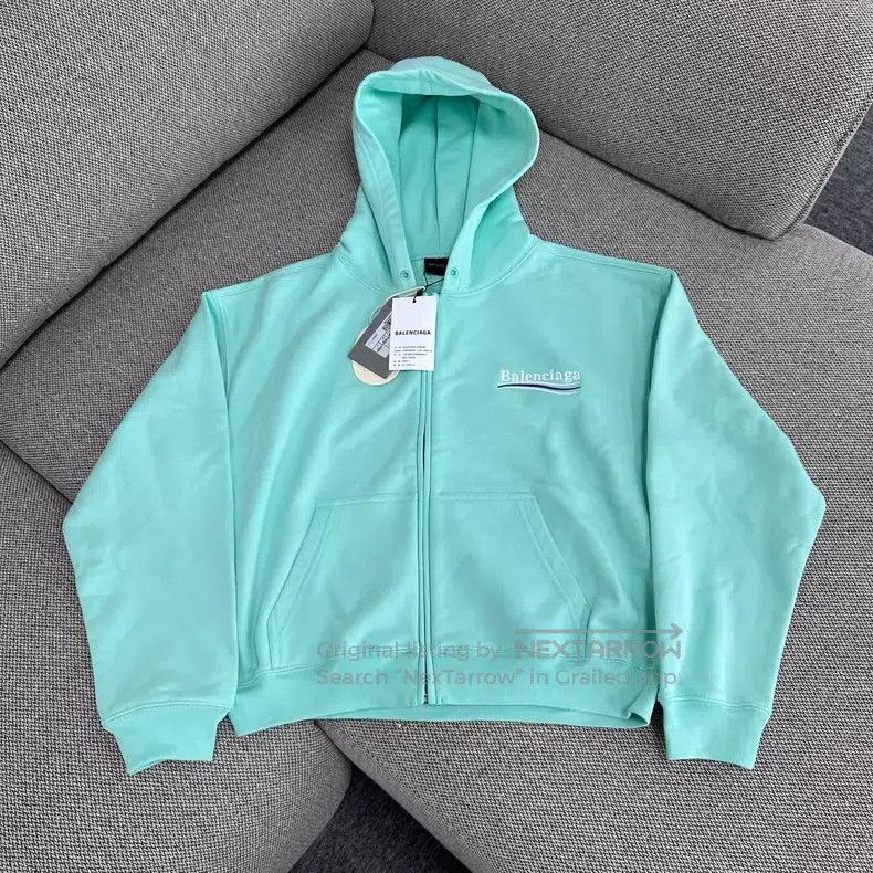 Balenciaga Balenciaga Zipper Hooded Pocket Long Sleeve Sweatshirt Size US M / EU 48-50 / 2 - 1 Thumbnail
