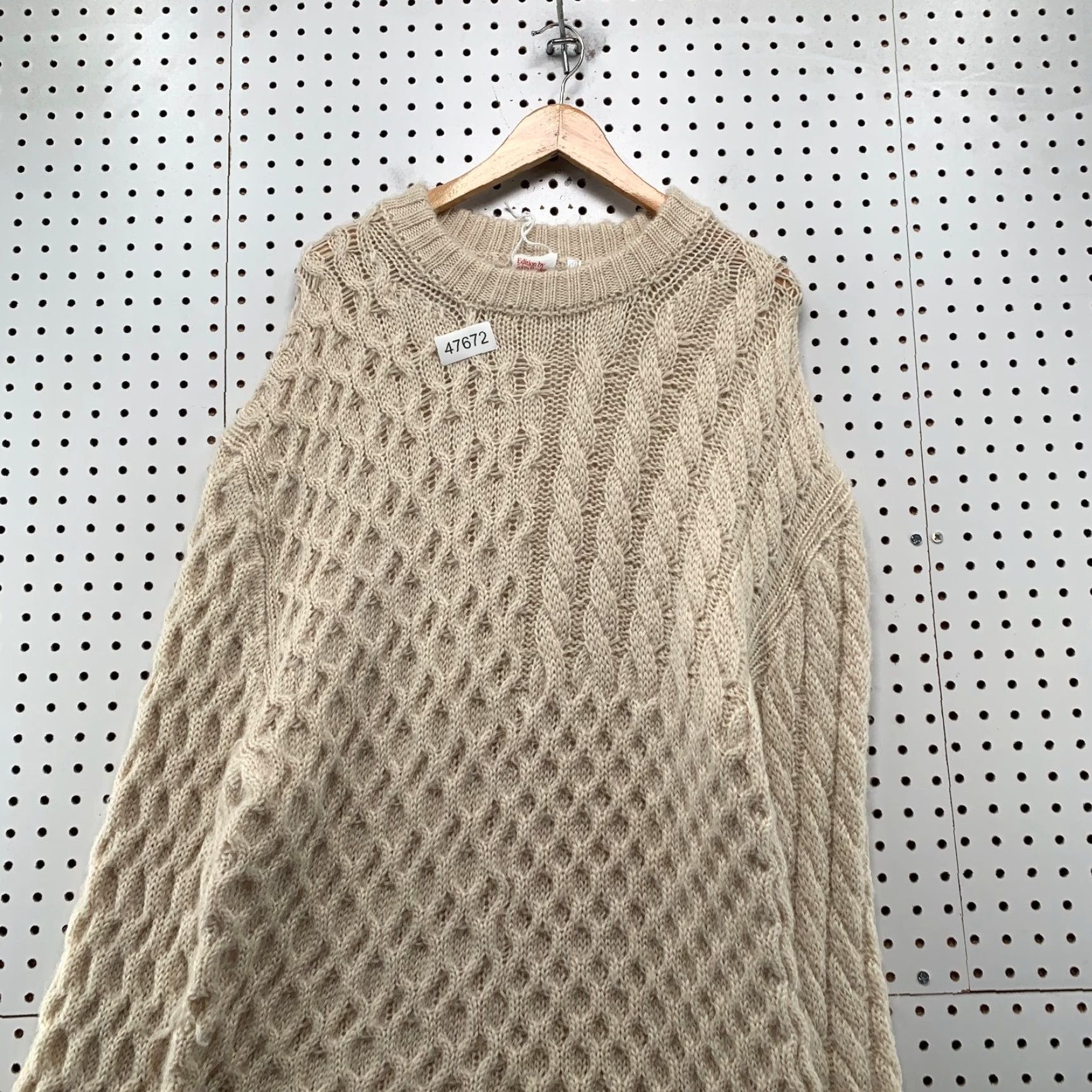 H&M H&M Edition By John Boyega 100% Wool Sweater Womens Large Beige Oversized Size L / US 10 / IT 46 - 4 Thumbnail
