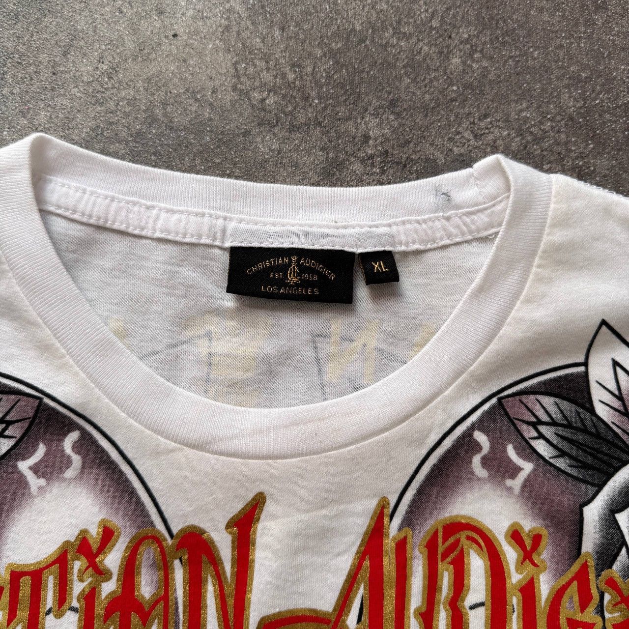 Christian Audigier Christian Audigier (Ed Hardy) Rhinestones Y2K T-Shirt Size US L / EU 52-54 / 3 - 12 Thumbnail