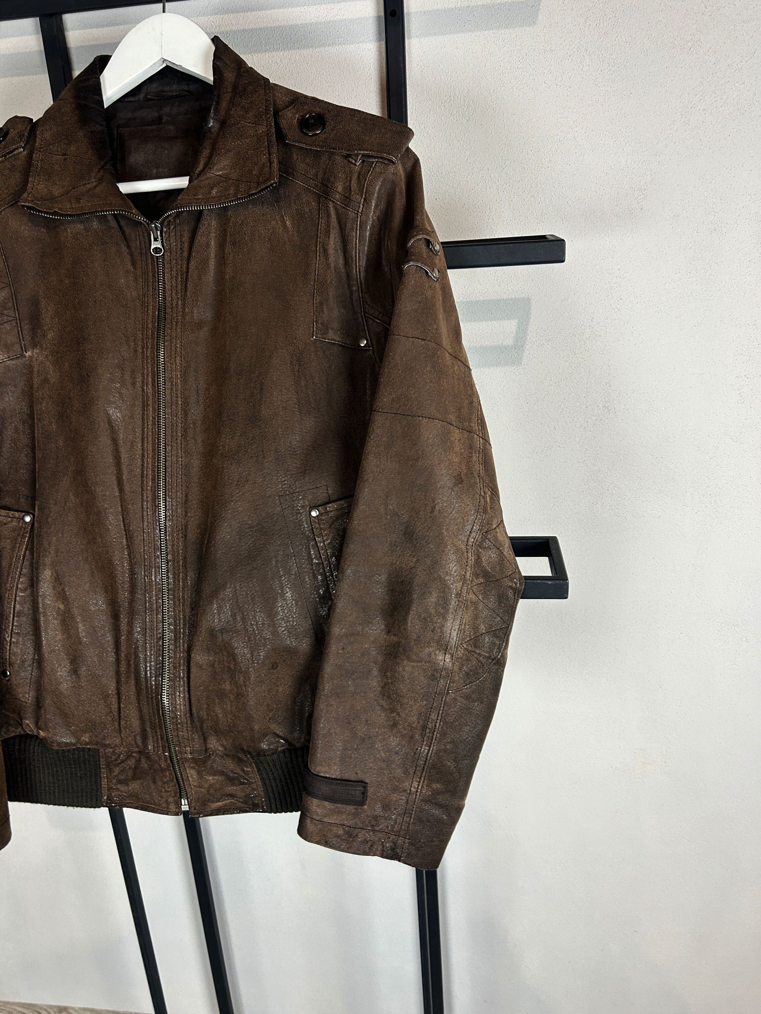 Japanese Brand VTG Yohji Yamamoto Style Cropped Kanye Boxy Leather Jacket Size US M / EU 48-50 / 2 - 5 Thumbnail